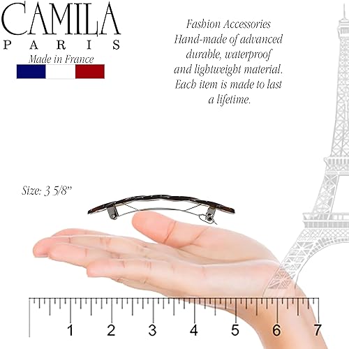 Miniatura 3 de Camila Paris CP2427 - Pinza de pasador de pelo francés para niñas, trenzada, concha de tortuga, cierre automático, pinzas de agarre fuerte para