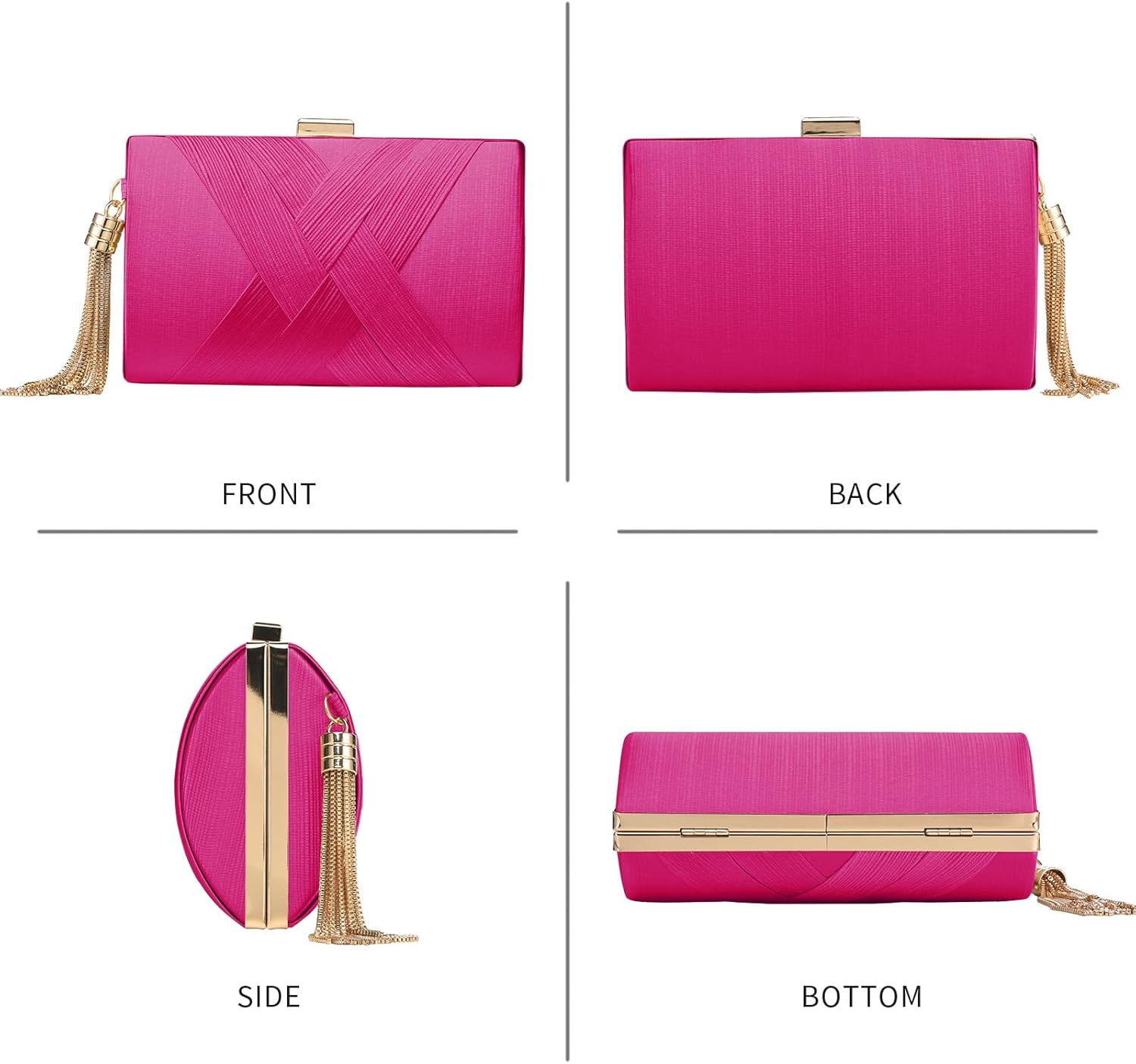 Clutch Purses For Women Tassel Evening Clutch bag Cross Body & Shoulder Bag For Wedding Night out Party - Image 6