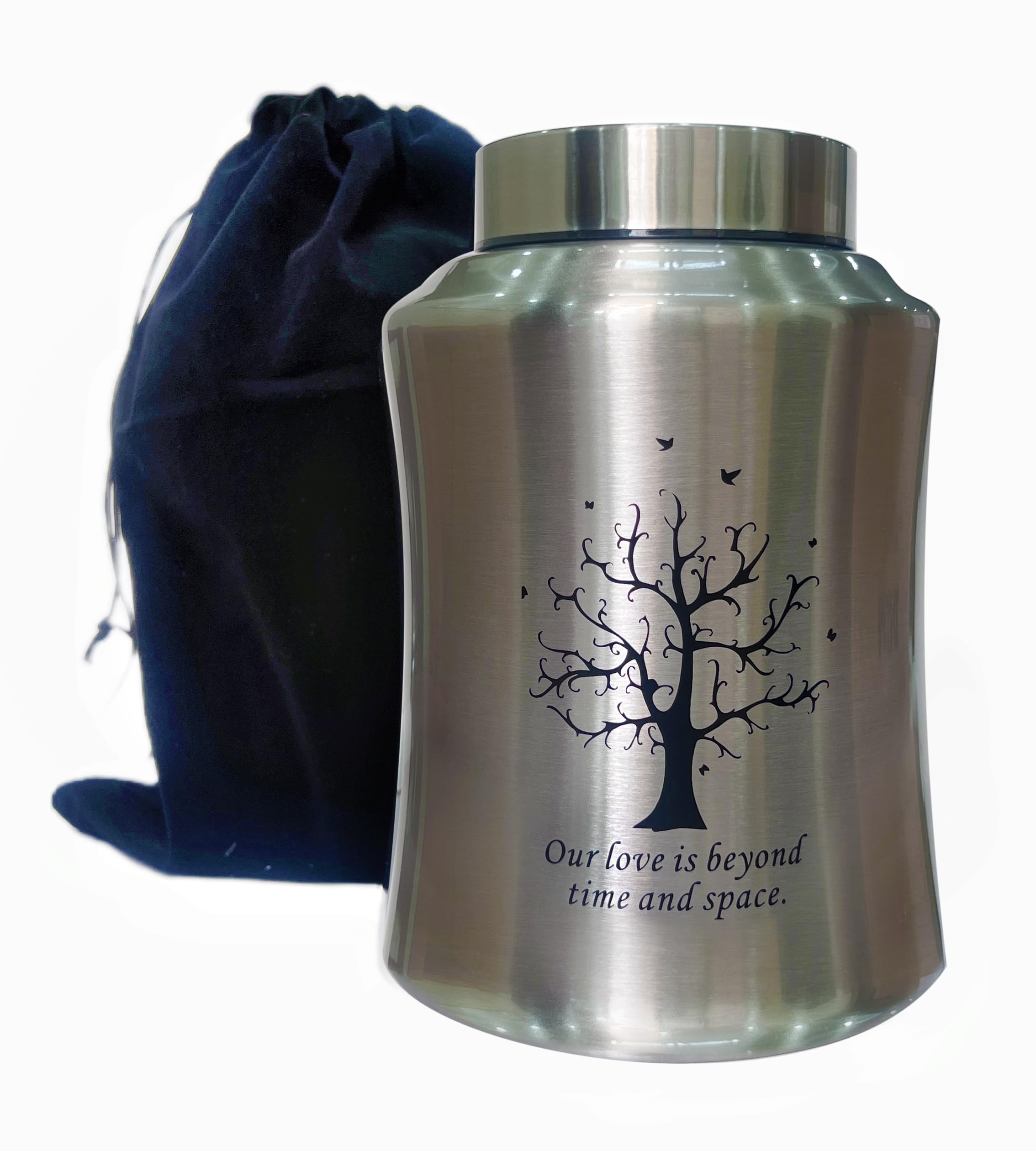 LIBTSOur Love is Beyond time and Space – Cremation Urns for Funeral, Burial or Home - Urns for Ashes Men Women - Decorative Urn for Ashes (60 Cubic inches, Original, Tree of Life) (Medium)