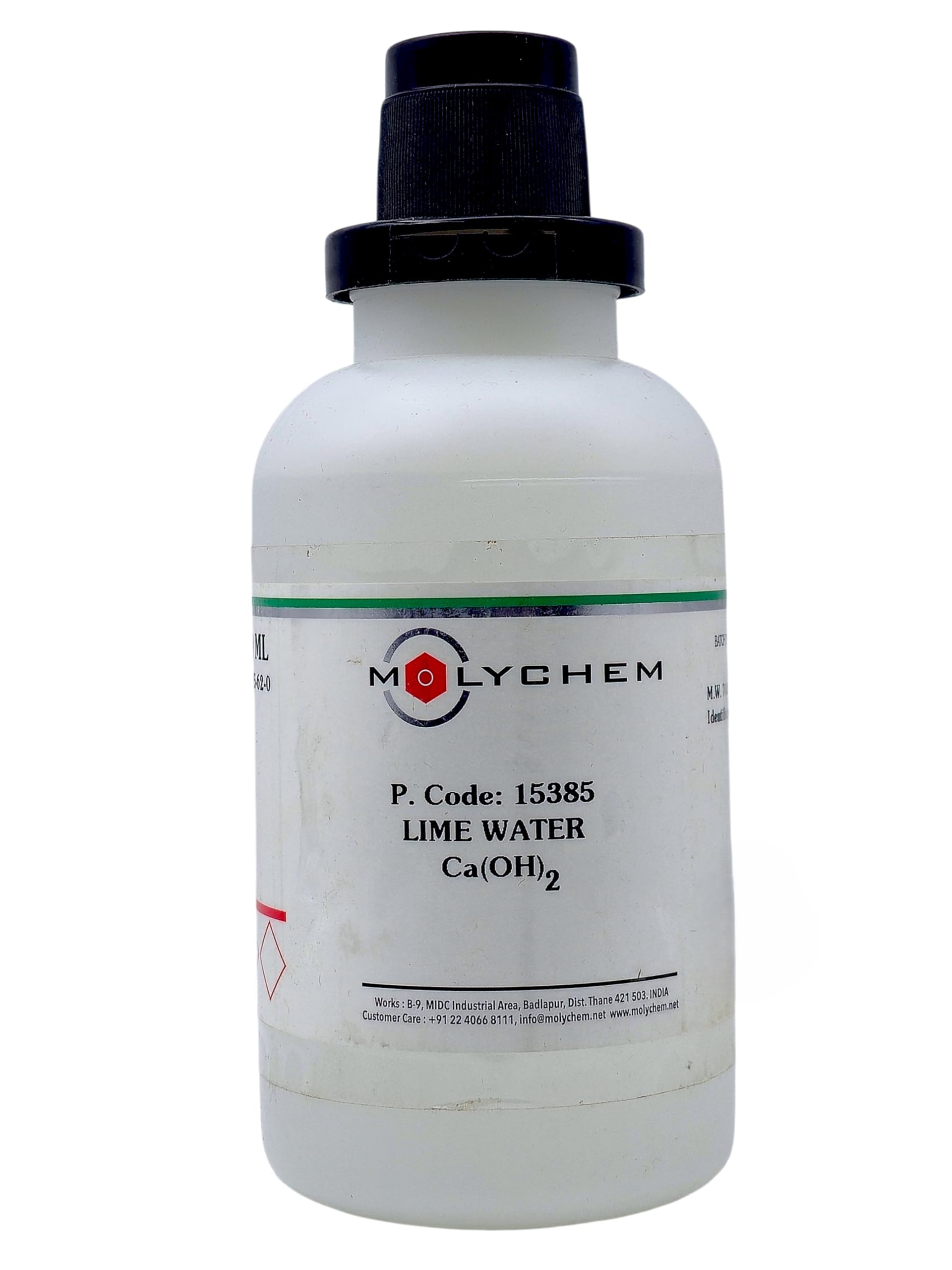 MOLYCHEM Lime Water Saturated Solution, 500ML, CAS: 1305-62-0, Molecular Formula: Ca(OH)2, Molecular Weight: 74.09, Storage: Room Temperature, Shelf Life: 36 Months for laboratory and industrial use-image-22