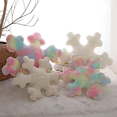 Miniatura 2 de Almohada de copo de nieve, almohadas de Navidad, almohada de invierno con copos de nieve, almohada decorativa de felpa bonita para decoración de