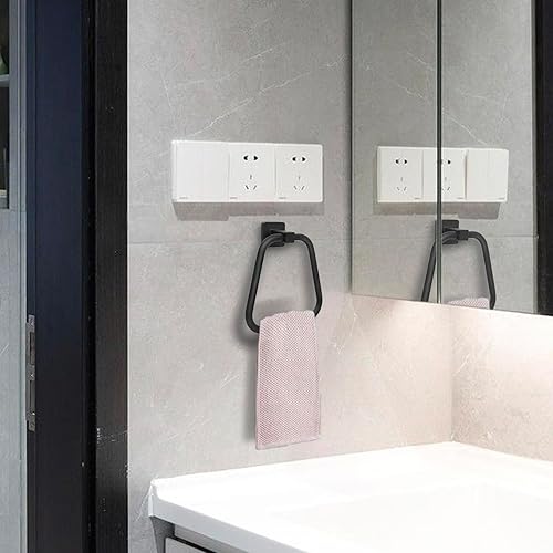 Miniatura 6 de Toallero para pared de baño, toallero de mano de acero inoxidable, resistente para baño, cocina (negro)