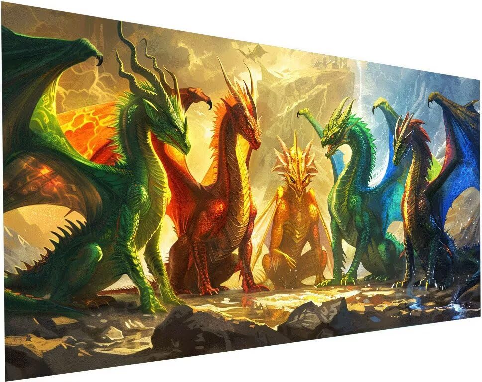 Peinture Diamant 5D Dragon 55x110 cm avec accessoires de broderie diamant