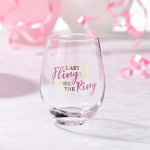 Miniatura 3 de Lillian Rose Last Fling Before The Ring - Copa de vino sin tallo, 3.25x3.25x4.75, rosa