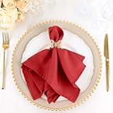 Efavormart Cloth Napkins Set of 100, 17x17 Inch Red Violet Seamless Dinner Napkins, Washable Linen Table Napkin Cloth with Hemmed Edges for Weddings, Party and Banquet