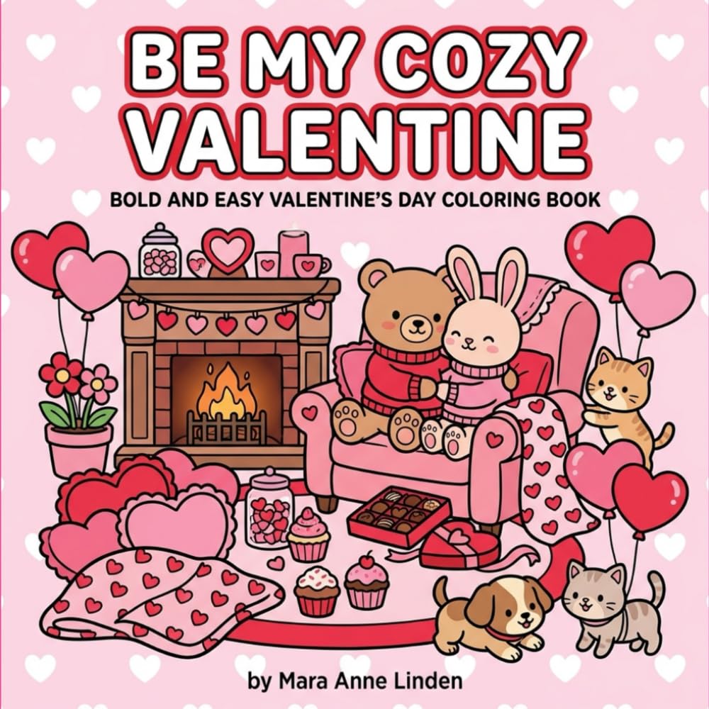 BE MY COZY VALENTINE: BOLD AND EASY COLORING BOOK