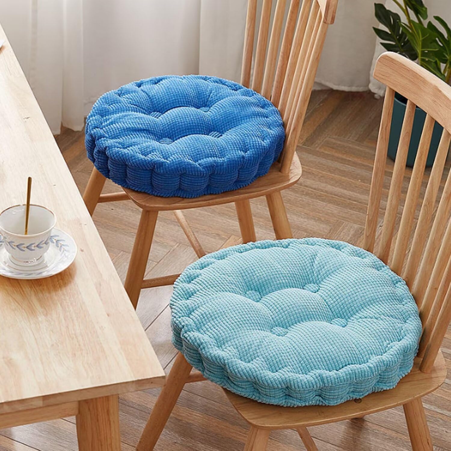Lot de 4 coussins de chaise 45 x 45 cm - Utilisation intérieure et extérieure - 100 % coton - Coussin de sol ferme - Coussin de yoga pour animal domestique - Orange