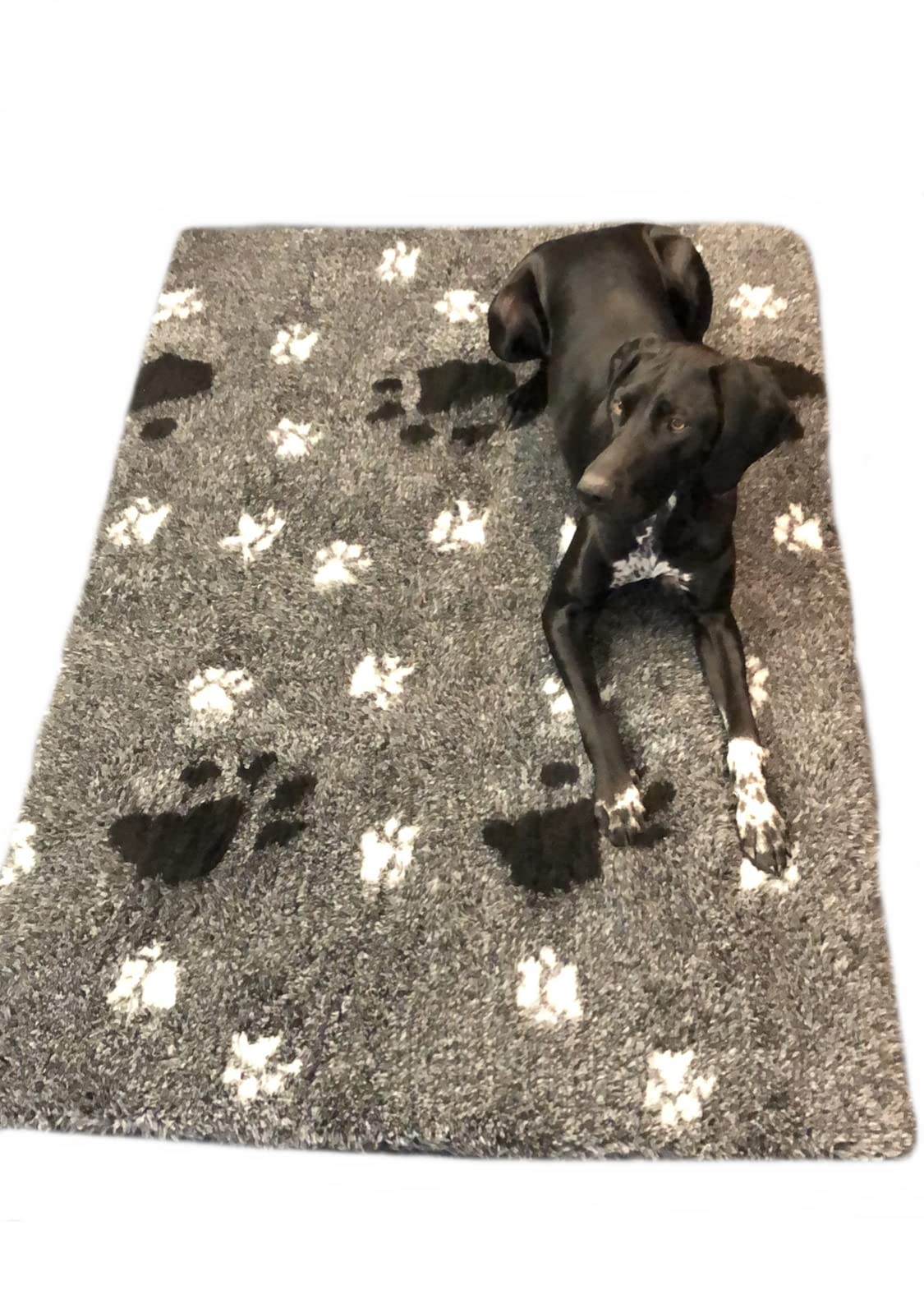 elropet Hundedecke Hundematte Premium 30mm Original rutschfest S/M/L für kleine Hunde/große Hunde Vet Bed höchste Qualitätsstufe (L 160cm X 100cm, Grau + Schwarze Pfote)