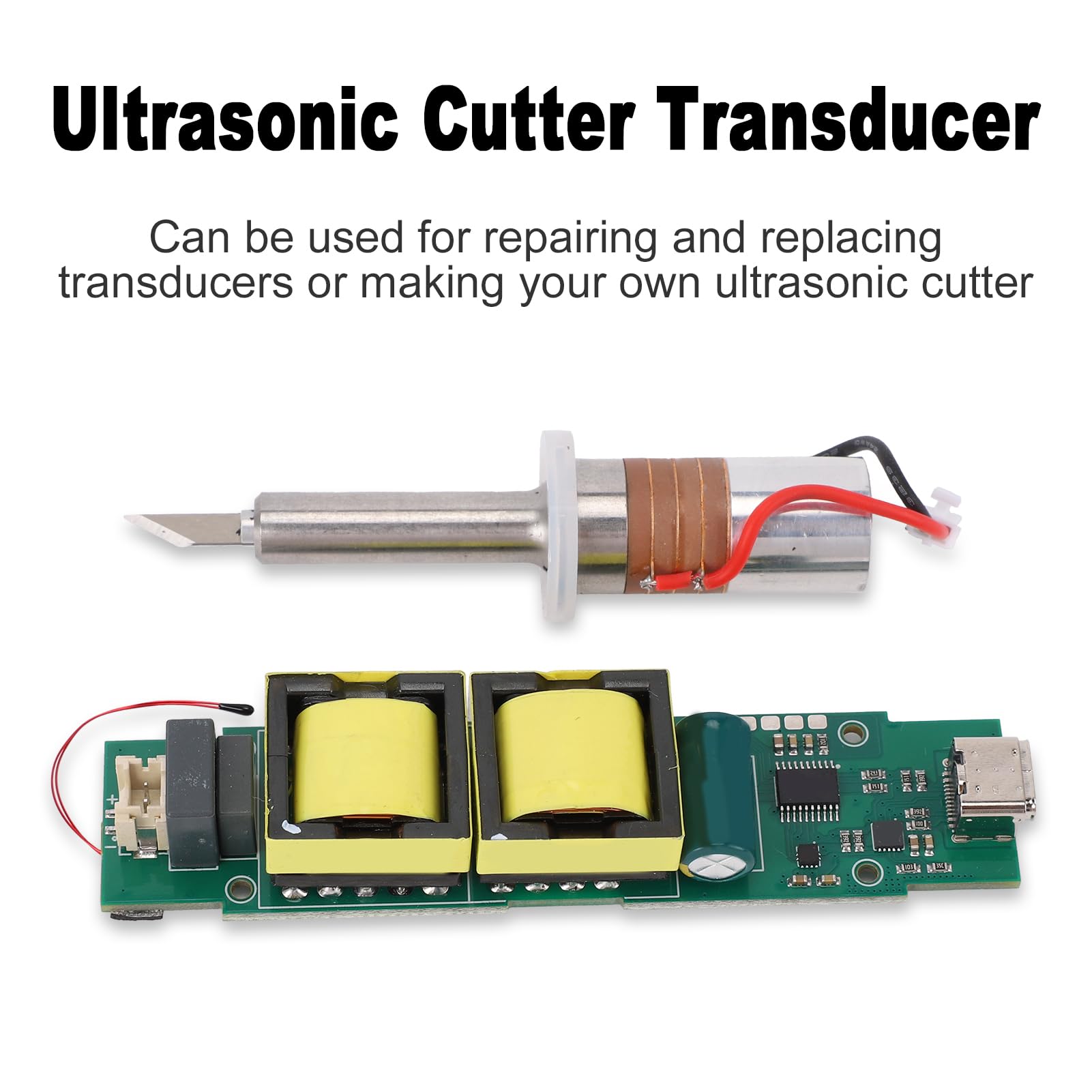 Fafeicy Ultraschall-Schneidwerkzeug-Set, 40 KHz Frequenz, 3-stufig Verstellbar für 3D-Druck, Kunststoff, Holz, Harz, Ergonomisches Leichtgewicht mit 30 Klingen für Bastler