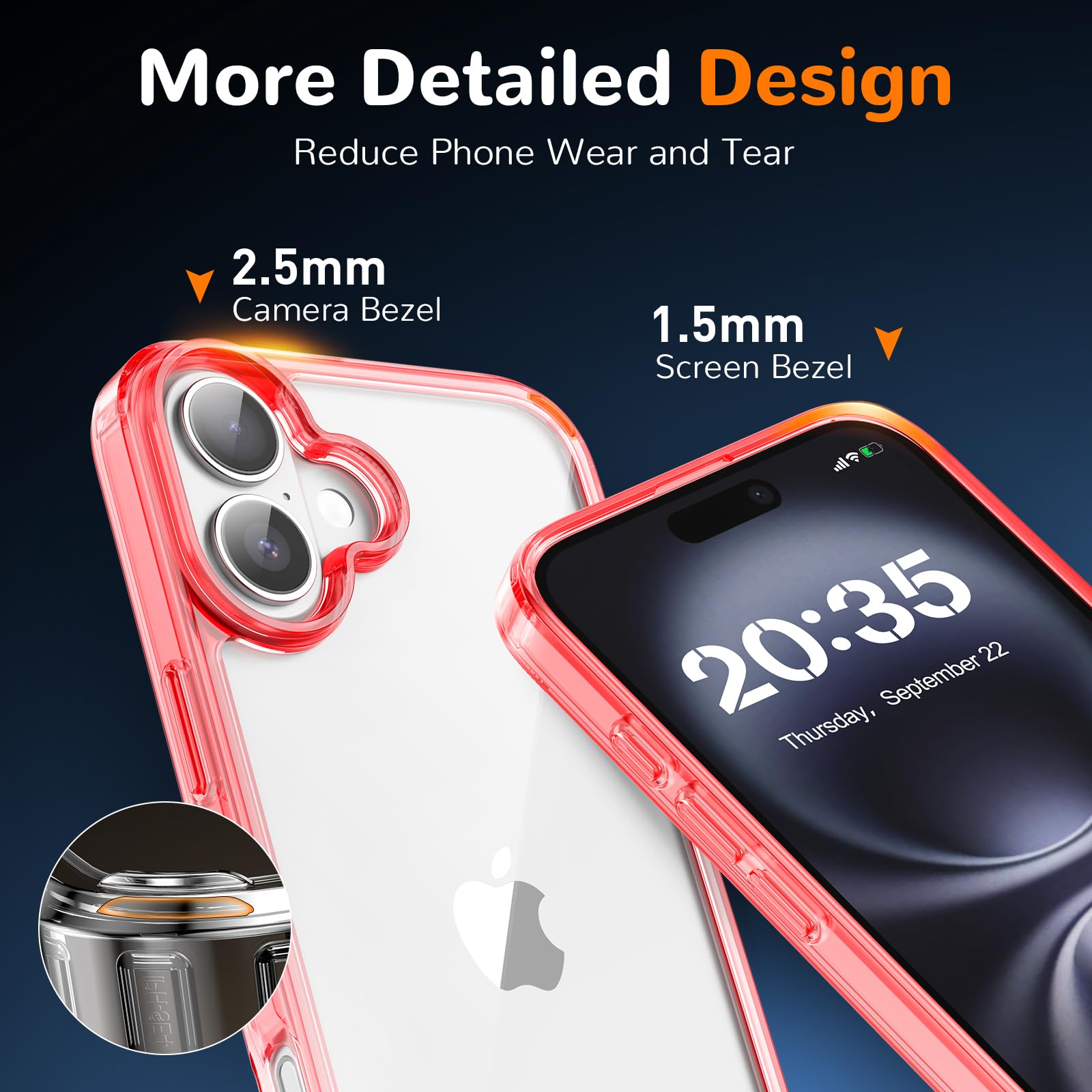 Clear Case for iPhone 15, Ultra Thin, Shockproof TPU Cover, Anti-Yellowing, Crystal Clear, Phone Case for Apple iPhone 15 - Clear — view 483