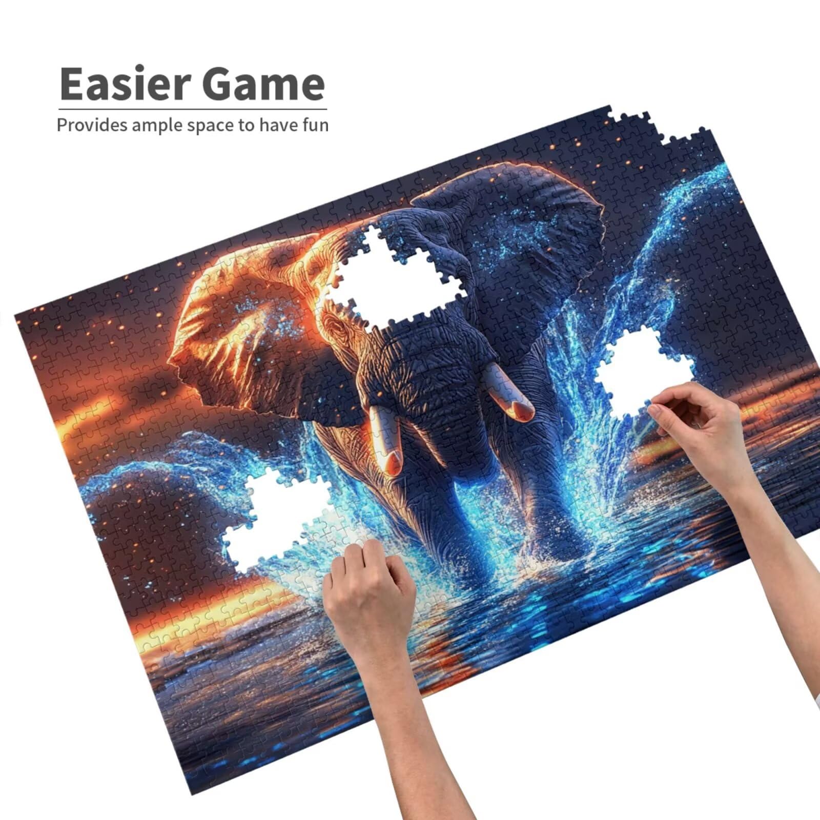 Puzzle słoń, 6000 elementów, puzzle ze zwierzętami, dla dorosłych, z pudełkiem na prezent, "zrób to sam", duże drewniane puzzle dla dorosłych, gra zręcznościowa dla całej rodziny, prezenty dla kobiet