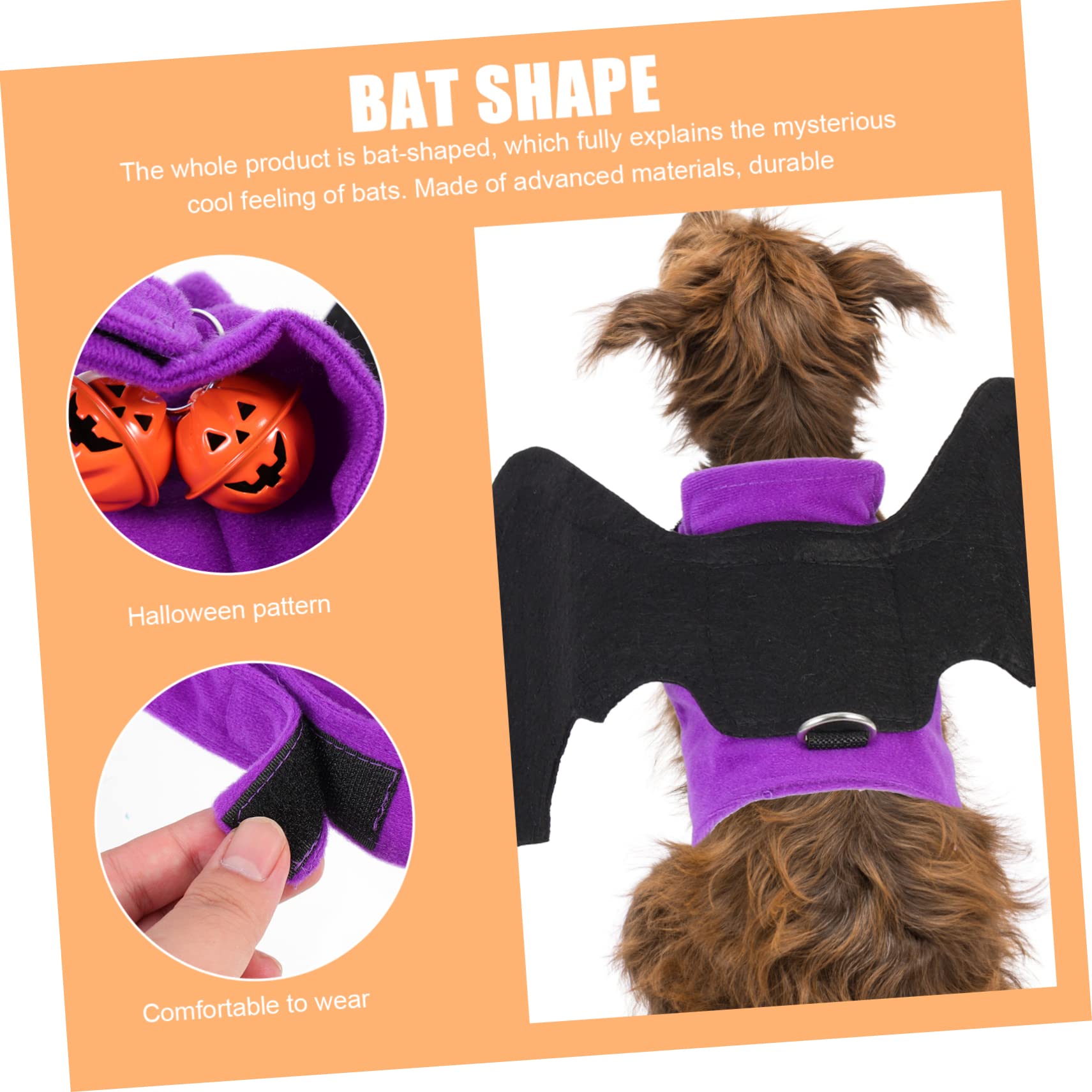 BESPORTBLE 5piezas Disfraz De Murciélago para Perro Ropa De Halloween Divertida Alas para Mascotas para Fiestas y Sesiones De Fotos Vestido De Otoño para Perros y Gatos