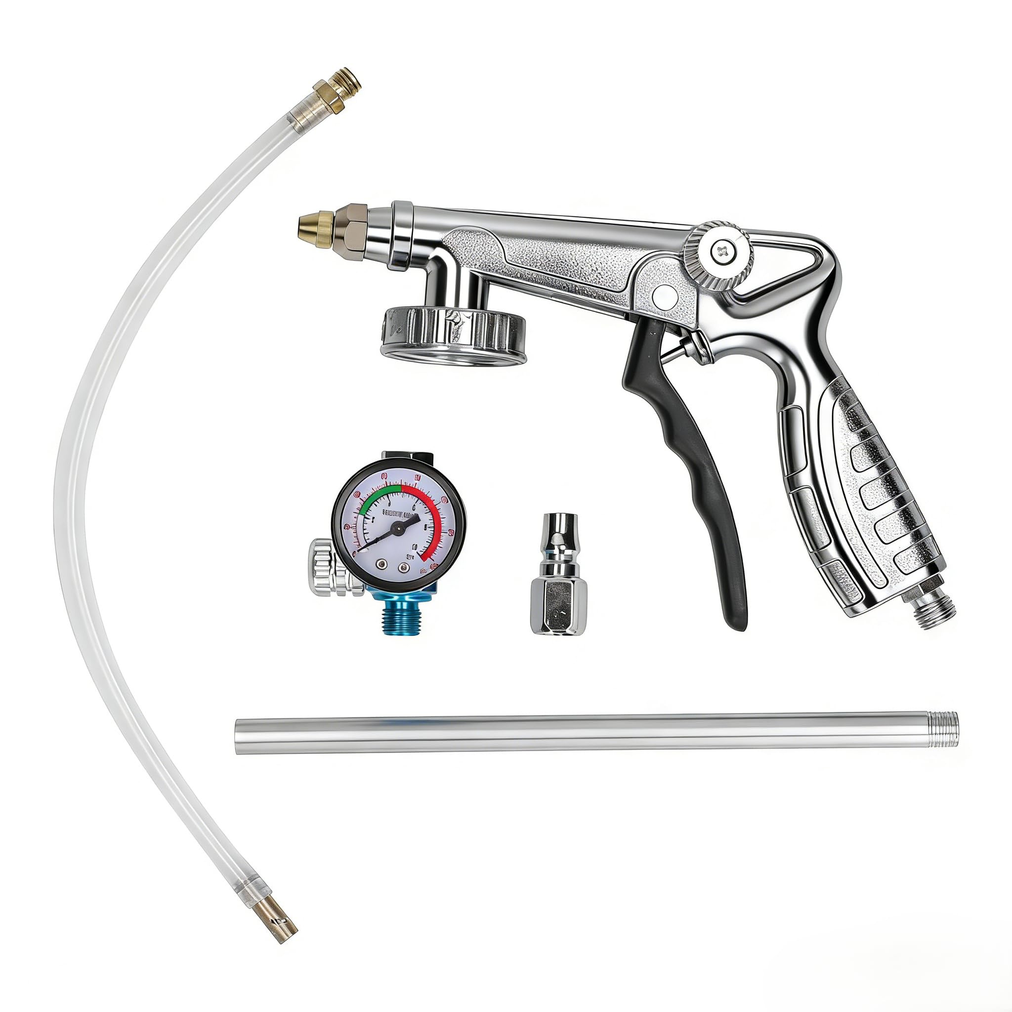 pistolet de pulvérisation pneumatique, pistolet pour cavités réglable avec manomètre, Pistolet Anti gravillon en aluminium avec raccord de 40 mm, pour apprêt adhésif de protection de châssis