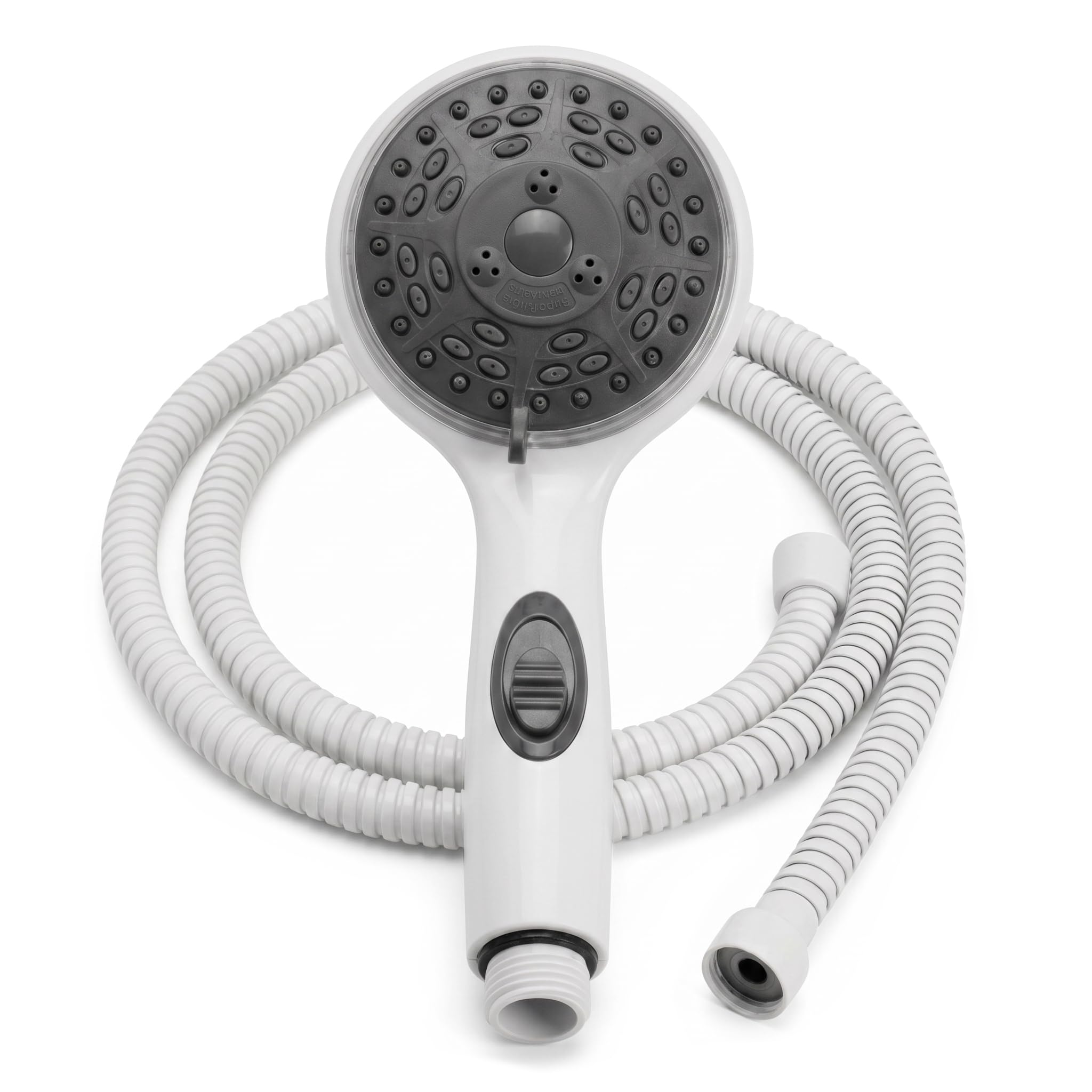 Kit de ducha de mano y manguera Dura Faucet Premium para autocaravanas - Interruptor de encendido/apagado ecológico (blanco)