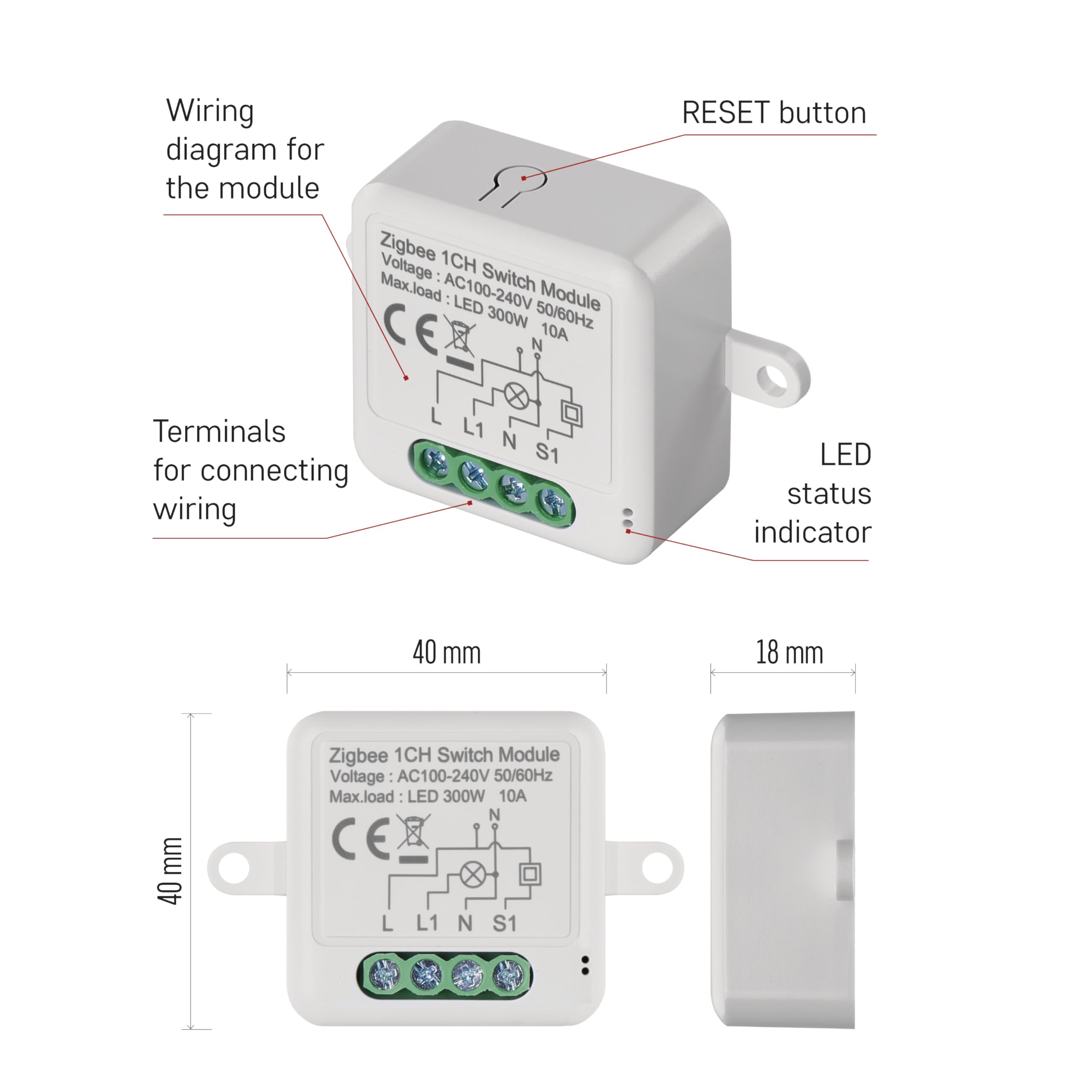 EMOS GoSmart - moduł włącznika światła Smart Home z aplikacją - ZigBee - do pojedynczego przełącznika - podtynkowy przełącznik przekaźnika do zdalnego sterowania, sterowanie głosem - kompatybilny z