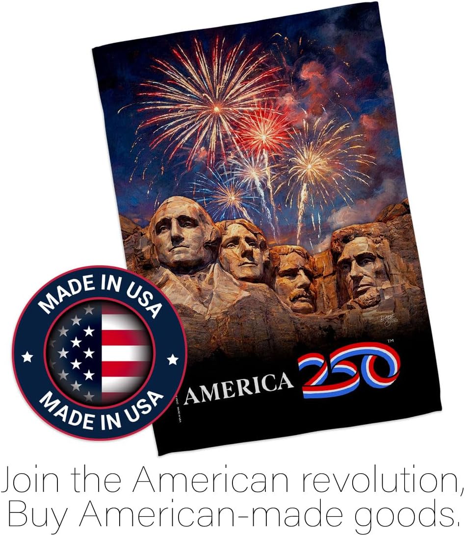 America 250 Flag Mount Rushmore Independence Day Wall Hanger Set Tapestry Official Licensed Merchandise Canvas Prints Yard Sign Textile Woven Fabric Poster USA 250th Anniversary Decoration Gift