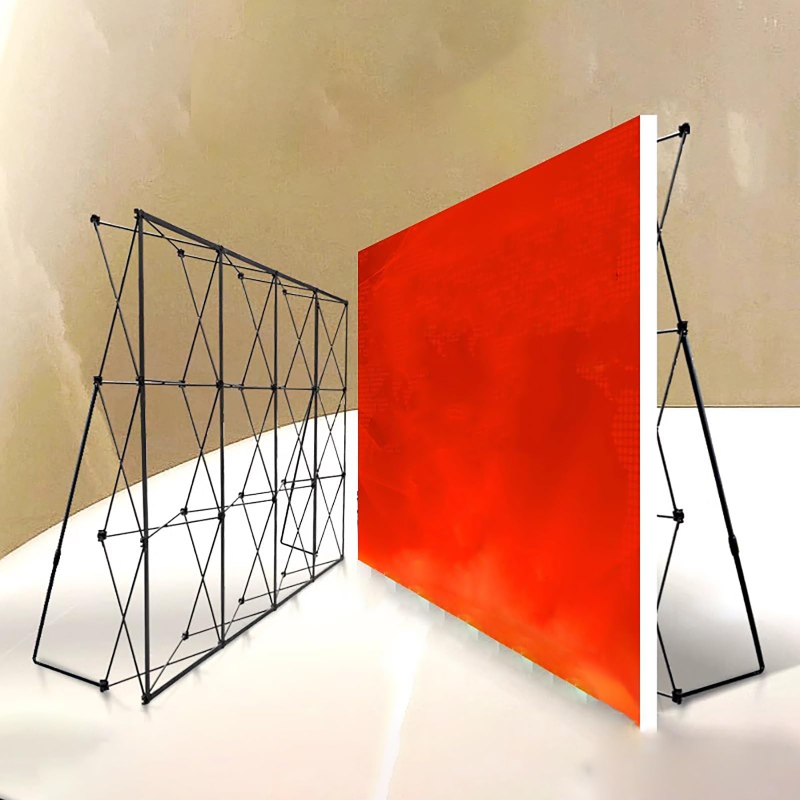 Cornice per fondale Pop-up per fiere, Supporto Fotografico in Ferro Resistente per esposizioni aziendali, Supporto per striscioni Pieghevole Portatile 3,05x3,05 m (10x10 Piedi)