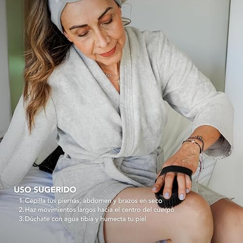 Miniatura 2 de Cepillo seco, cepillo corporal, cerdas naturales, cepillo exfoliante para piel seca, exfoliante corporal para piel impecable, tratamiento de