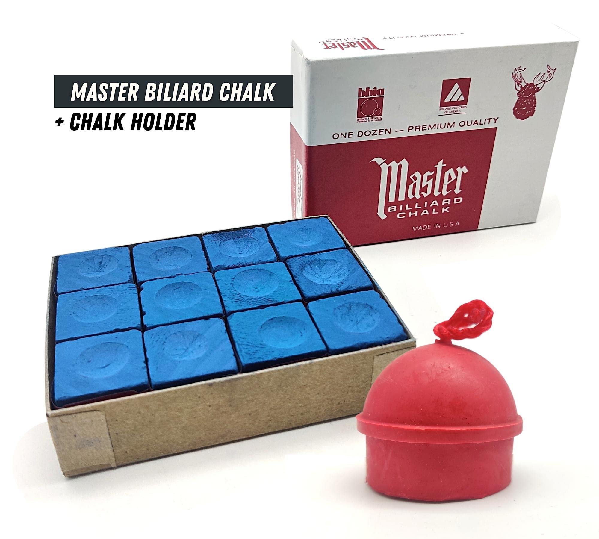 DOJA Barcelona | Gessetto Biliardo + Porta Gesso Biliardo | 12 Pz | Gesso Stecca Blu | Gesso Biliardo, Porta Gessetto per Biliardo | Gessetti Biliardo Professionali per Appassionati e Professionisti