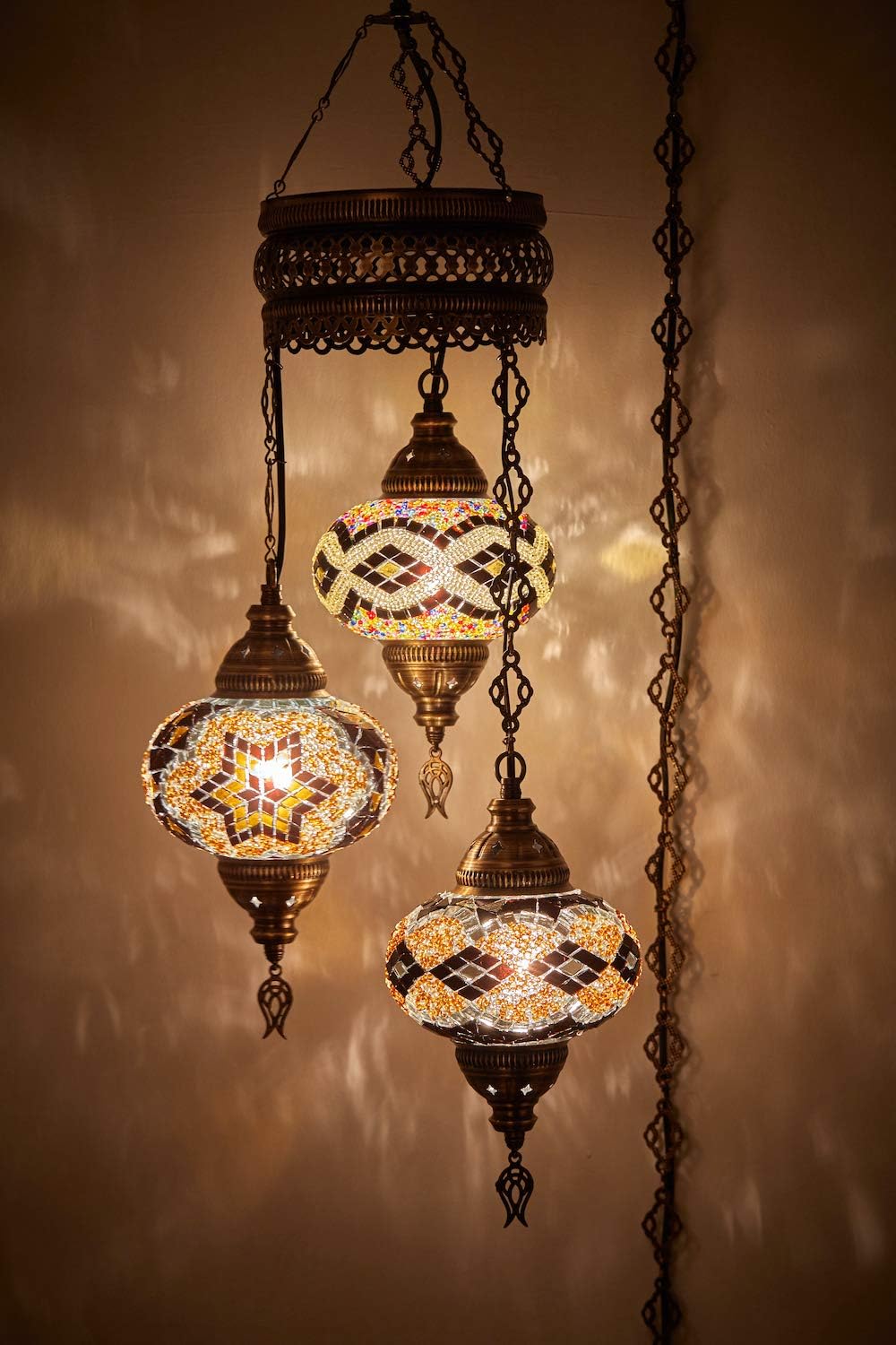 DEMMEX 9 Globe Turkish Moroccan Mosaic Chandelier