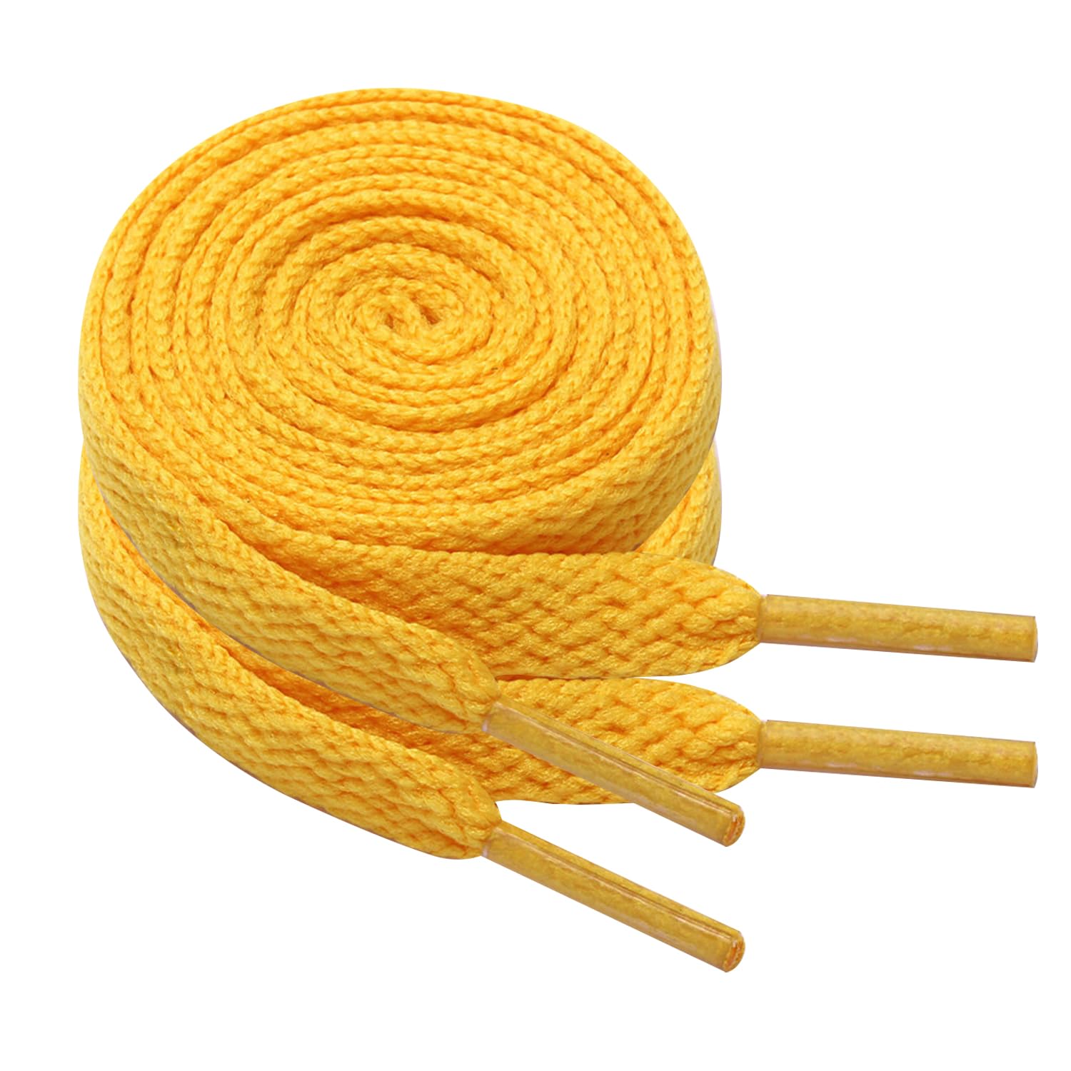 North Bund 2 Paar Flache Schnürsenkell für Sneaker, Sportschuhe,Laufschuhe,Turnschuhe 8mm Flat Shoelace Ersatz Schnürsenkel Gelb 70cm