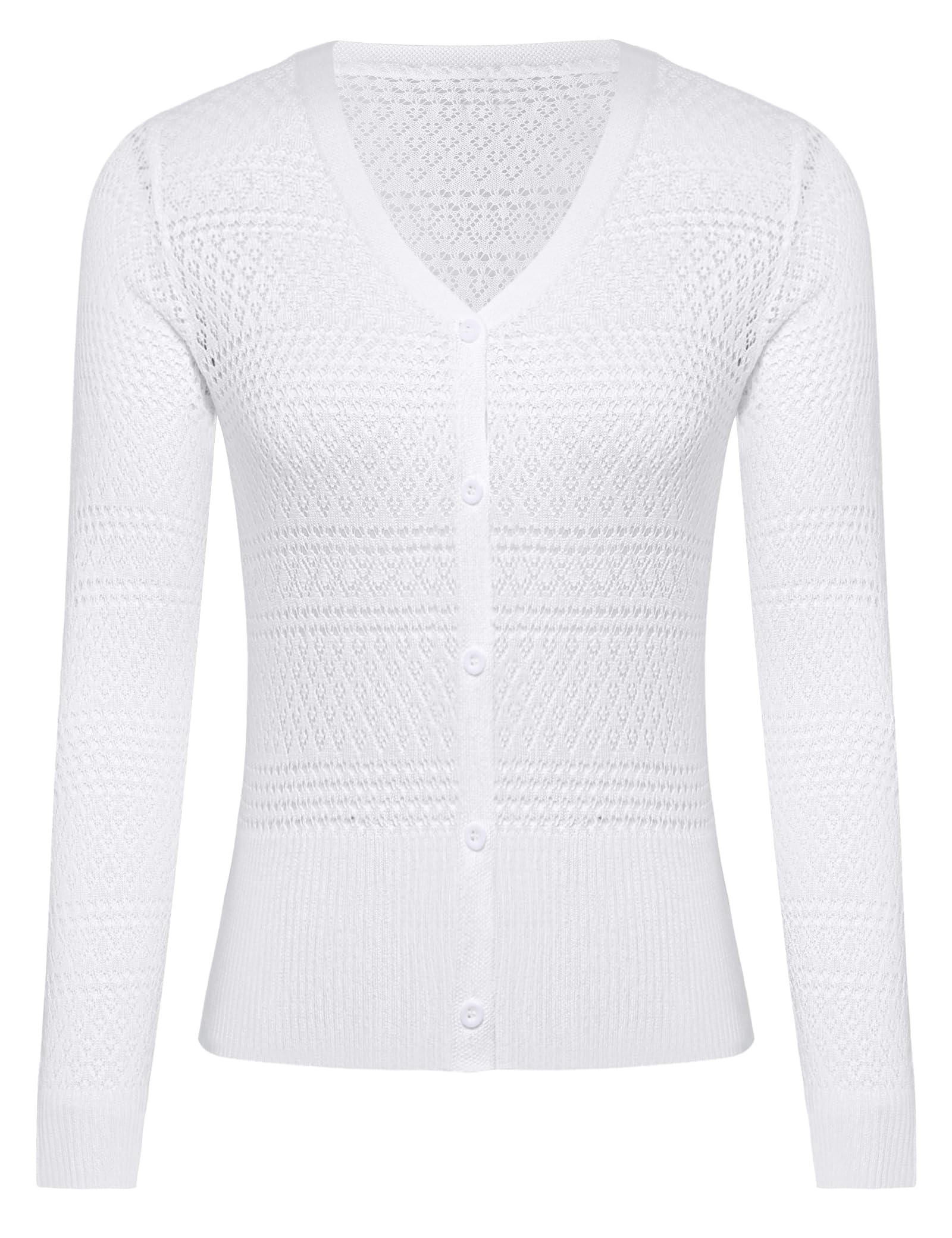 Gyabnw Coprispalle Donna Estivo Casual Cardigan da Donna a Maniche Lunghe Lavorato a Maglia Shrug Bianco XXL