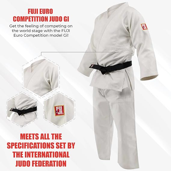 FUJI Euro Competition Judo Gi for Men and Women (Belt Not Included)