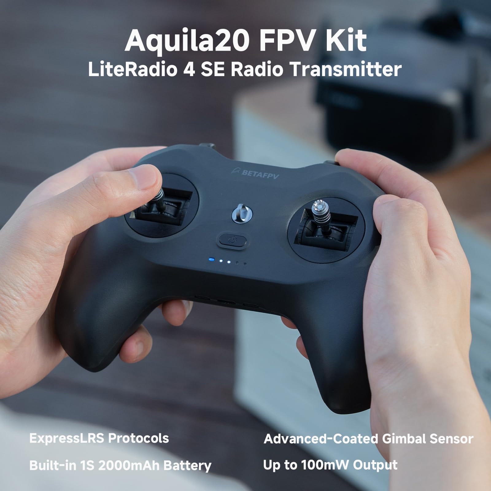 BETAFPV Aquila20 FPV Kit con altitud Hold Stable Hover, transmisor de radio LiteRadio 4 SE, anteojos VR04 FPV compatibles con DVR, sistema de propulsión 2S Drone RTF para FPV principiante mosca