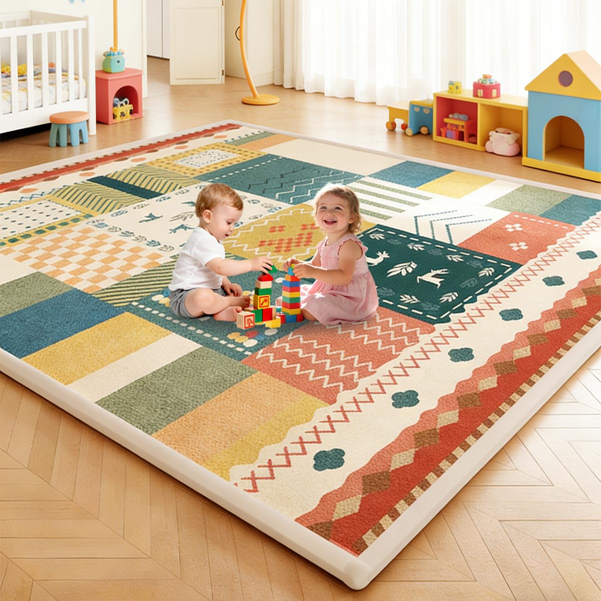 Tappeto Gioco Bambini Acolchado 2.5 cm Extra Spesso, Antiscivolo, Ideale per Pavimenti e Box Neonato, Palestra Neonati, Tappeto Tummy Time Neonati 190 x 190 cm