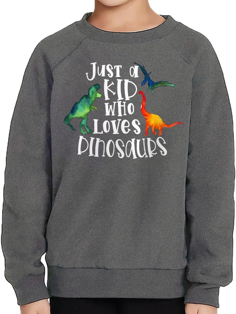 Little Dinosaurs Toddler Raglan Sweatshirt - Cute Dino Print Boy Clothing - Gifts for Dinosaur Boy Lovers