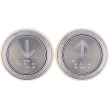 DOITOOL 2pcs Stainless Steel Elevator Button Replacement with Braille, round Push Buttons for Home and Commercial Elevators, Enhanced Safety and Fault Resolution Accessories