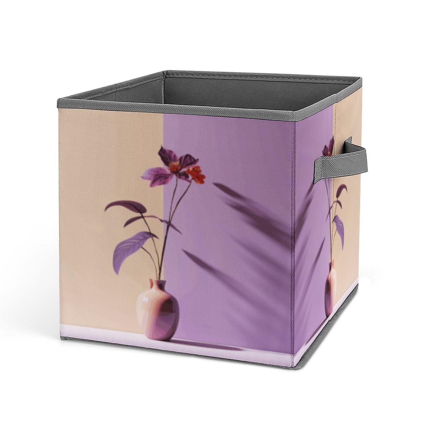 Bacs de rangement pliables en tissu violet pour vêtements et placard