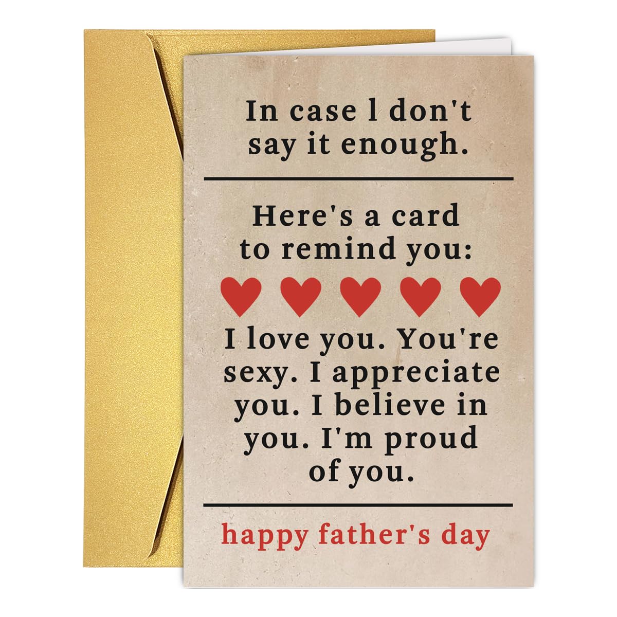 GVMGVM Romantic Happy Father's Day Card for Husband Boyfriend Partner Spouse, Funny Love You Fathers Day Card from Wife Girlfriend, Lovely Fathers Day