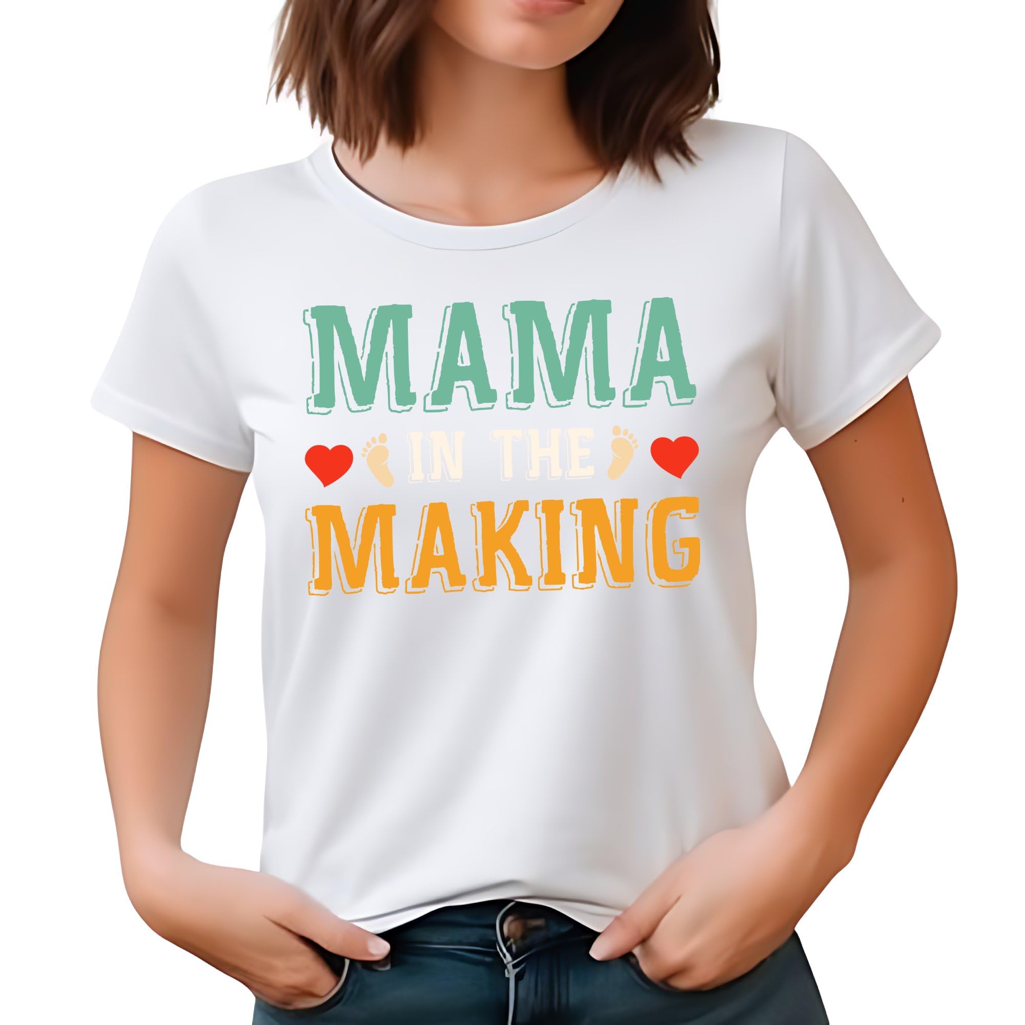 Mama in The Making T-Shirt, Cute Maternity Shirt, Pregnancy Trendy Tee, Mom to Be Gift, Casual Pregnant Women's Top, Baby Shower Present-image-44