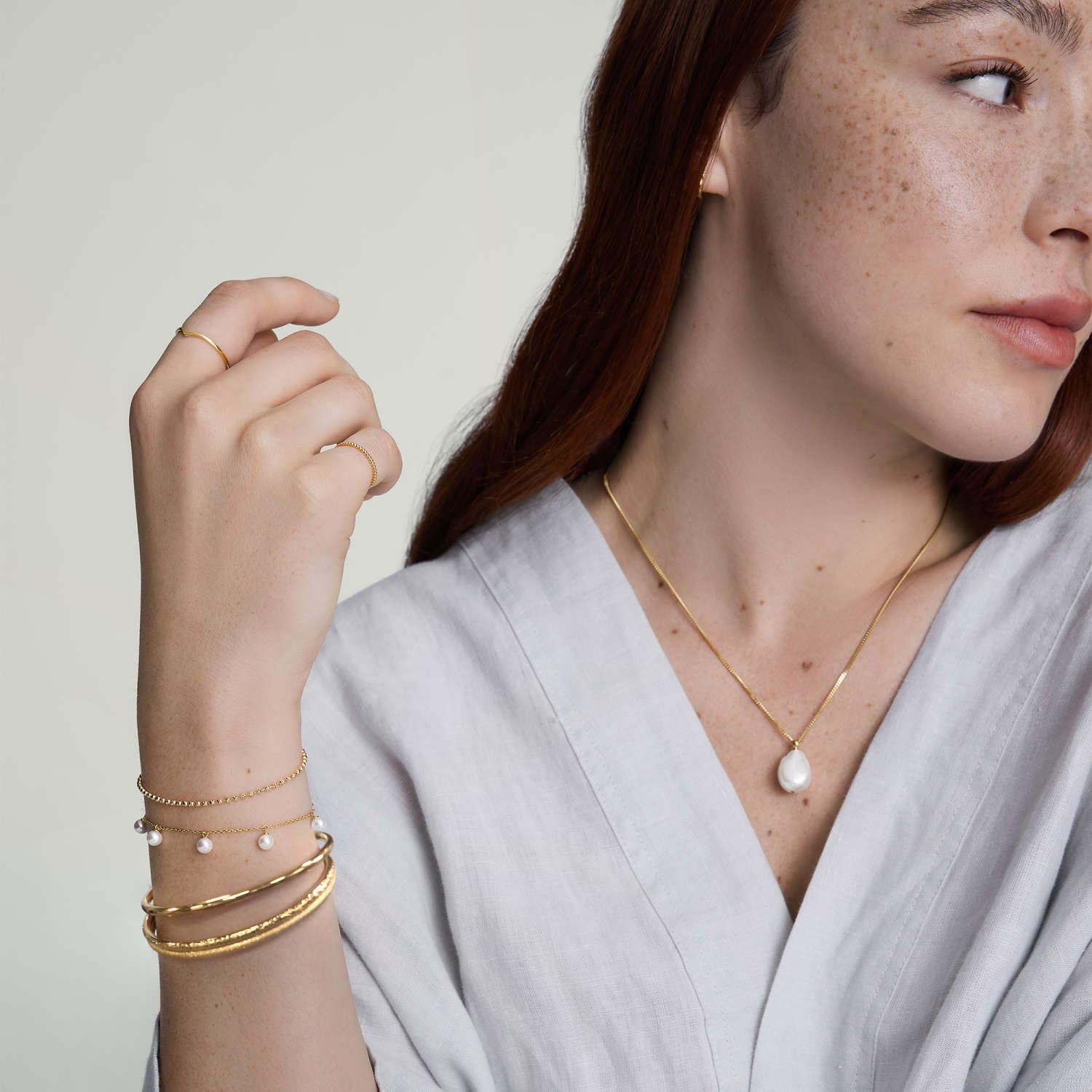 Kainier 3mm 14K Gold Plated Bracelet Stainless Steel Glossy Stackable Thin Round Bangle Bracelet for Women Solid Plain Polished Bracelet Best Gifts for Love - Image 3