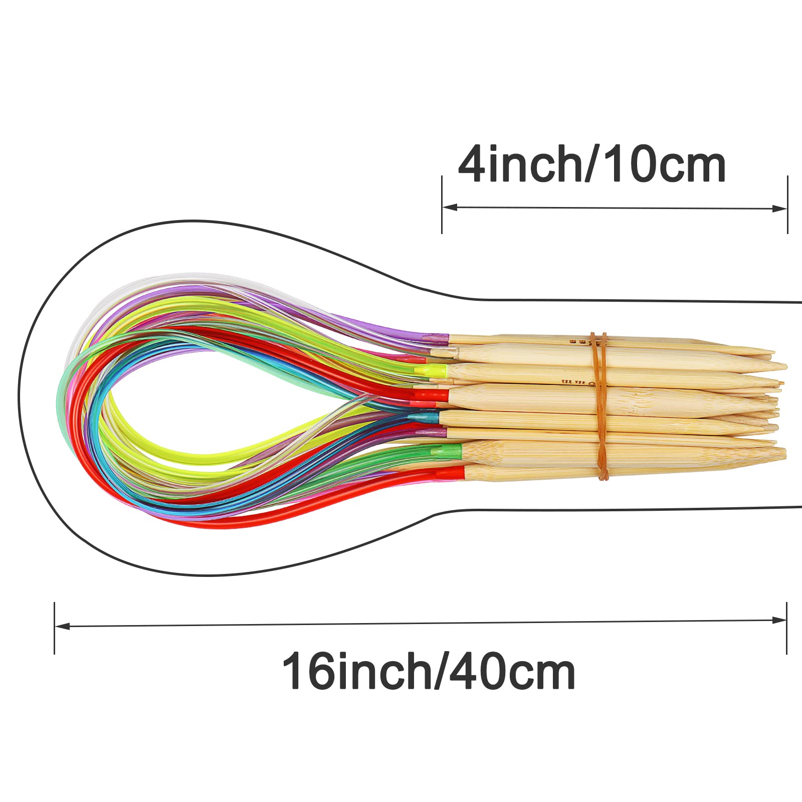 Amazon.de: Coopay Bambus Rundstricknadeln 40 cm, 18 Stck Stricknadeln  Rundstricknadel Set mit Strickzubehr und Hkelnadeln fr Anfnger und  Profis, 2,0 mm - 10,0 mm Doppelspitz Rundstricknadel Stricknadelset