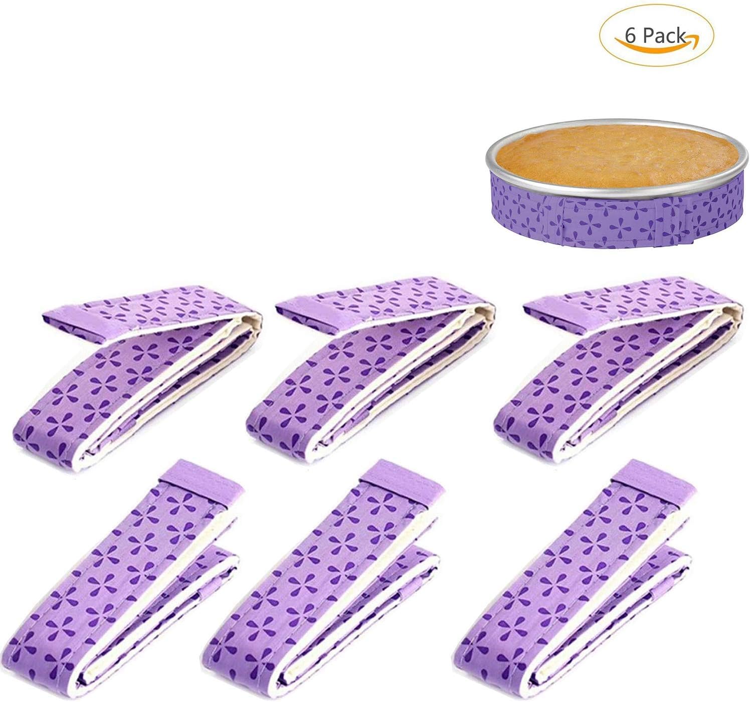 6-Piece Bake Even Strip,Cake Pan Strips,Super Absorbent Thick Cotton,Cake Strips for Baking,Cake Pan Strips