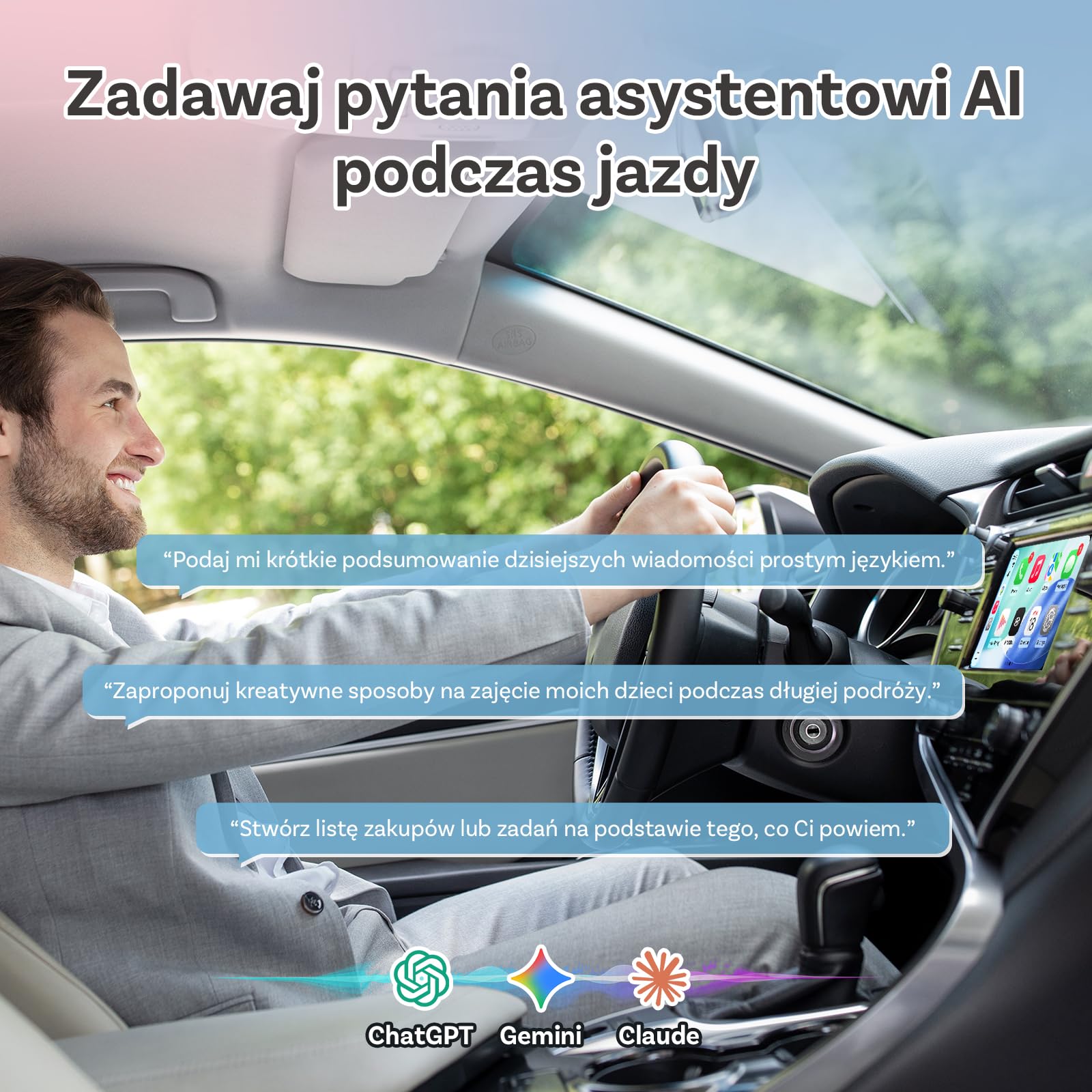 Ottocast Mini Slim 2026 Ulepszony, 2 w 1 Adapter Wireless CarPlay & Android Auto z Type-A/C dla iOS 10+ & Android 11+, Obsługa Multi-User, Plug & Play zmienia połączenie przewodowe na bezprzewodowe