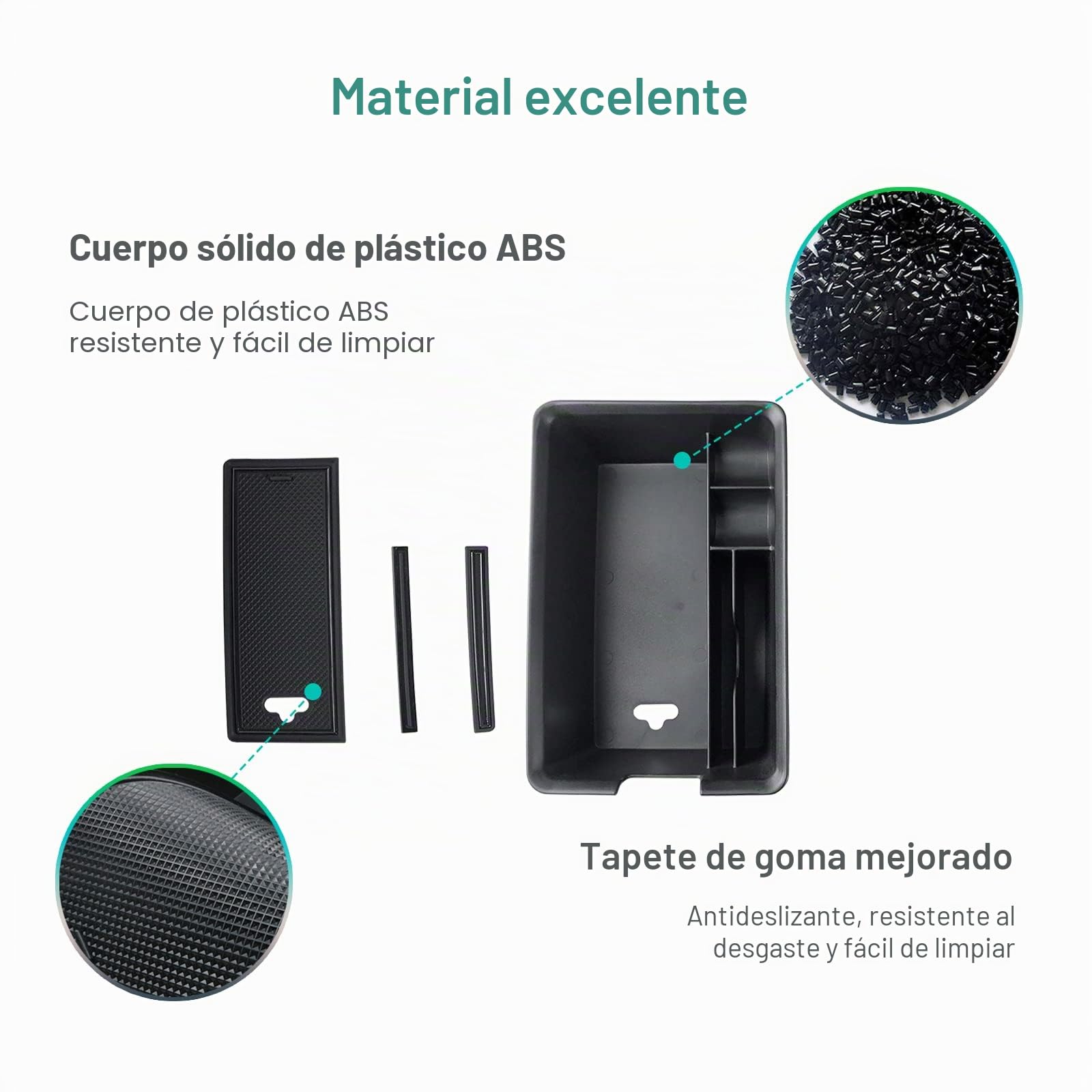 GAFAT Compatible con Renault Megane E-Tech/Scenic E-Tech 2022-2024 2025 Caja de Almacenamiento, Megane ETech Organizadora Bandeja para Reposabrazos+Bandejas Inferiores de la Consola Central