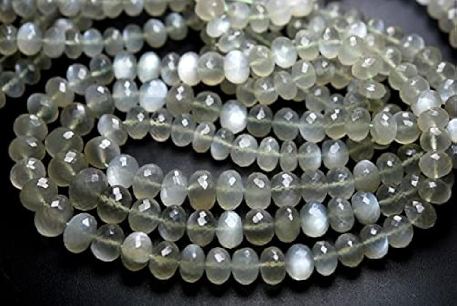 Pierre de lune verte perles rondelles pour fabriquer vos bijoux d'été bohème chic