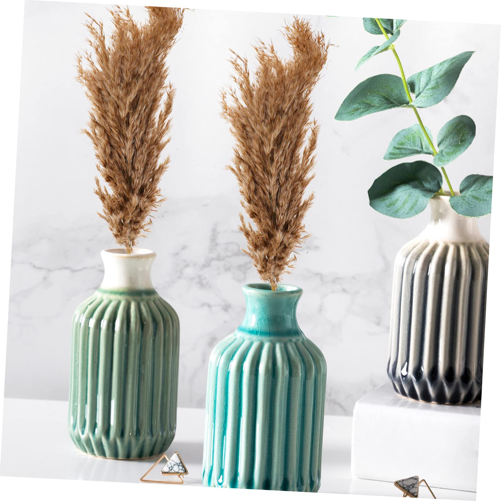 ifundom 2ensembles Vase Décor Herbe De Pampa Séchée De Fleurs Artificielles pour Décoration Intérieure Et Événements Spéciaux