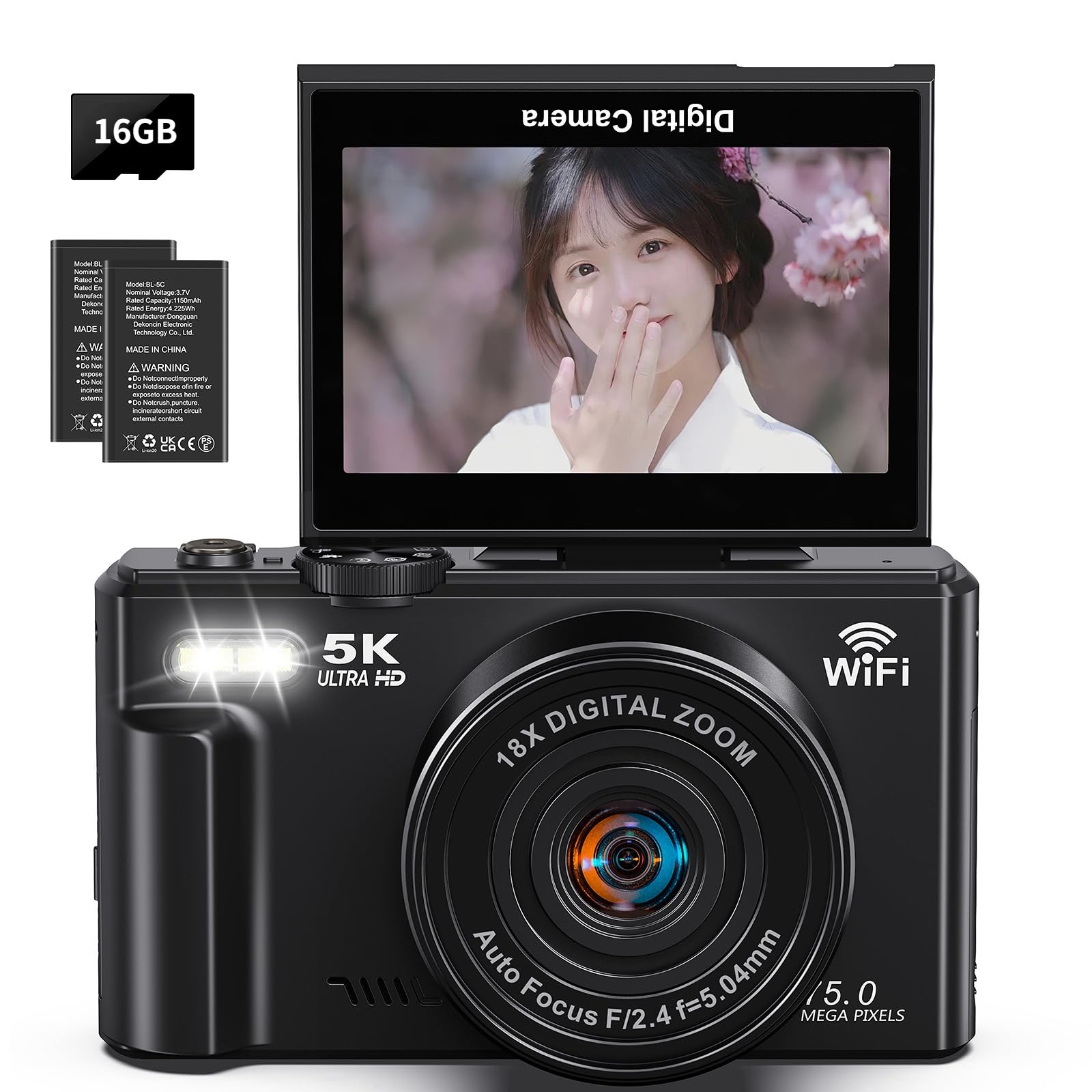 Amazon.co.jp: デジタルカメラ 5K動画 7500万画素 デジカメ スマホに
