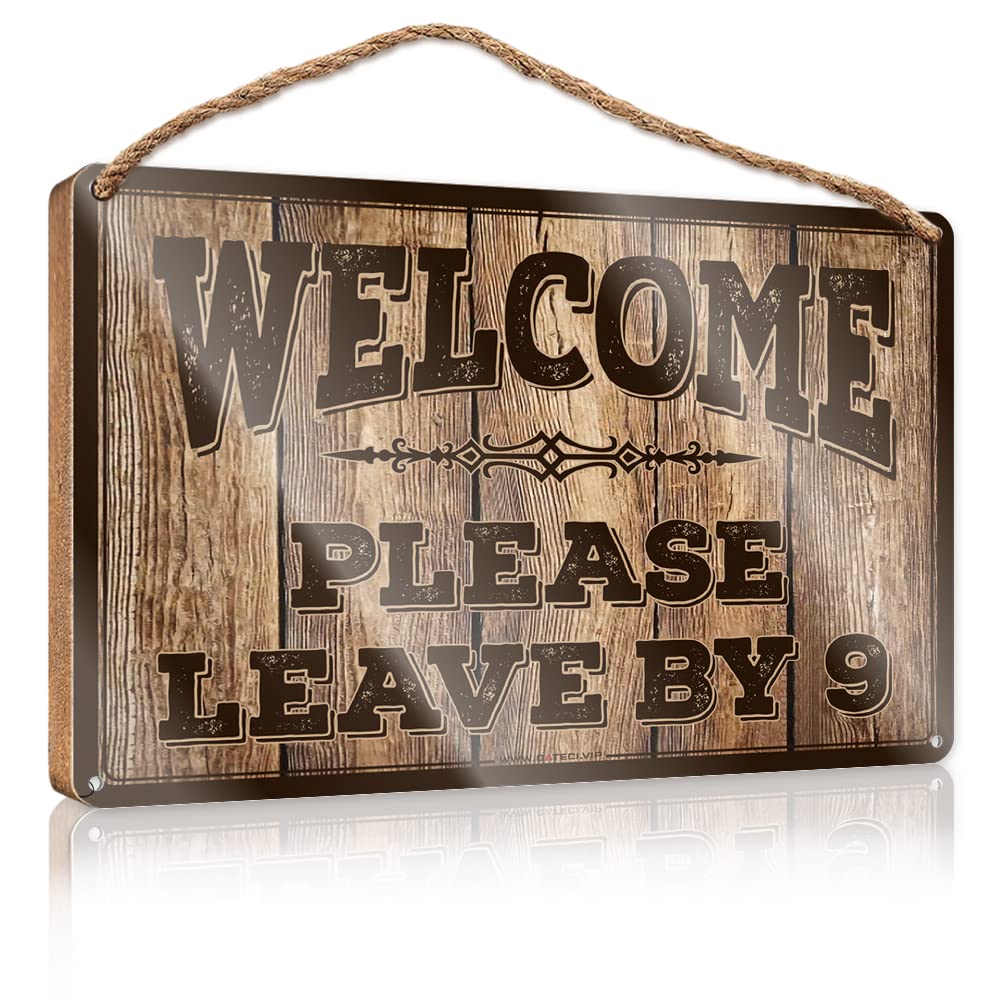 HELIOFORGE Wooden Signcute Welcome Please Leave By 9 Wooden Sign(23X35CM)