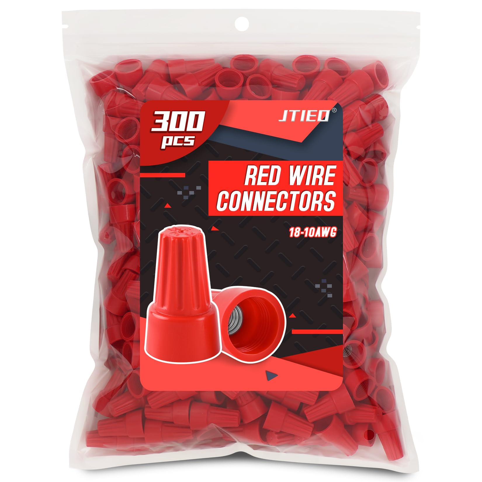 300 Pcs Red Wire Connectors Nuts Electric Wire Caps Insulating Insert Twist Electrical Connectors for Quick Connection (18-10 AWG)