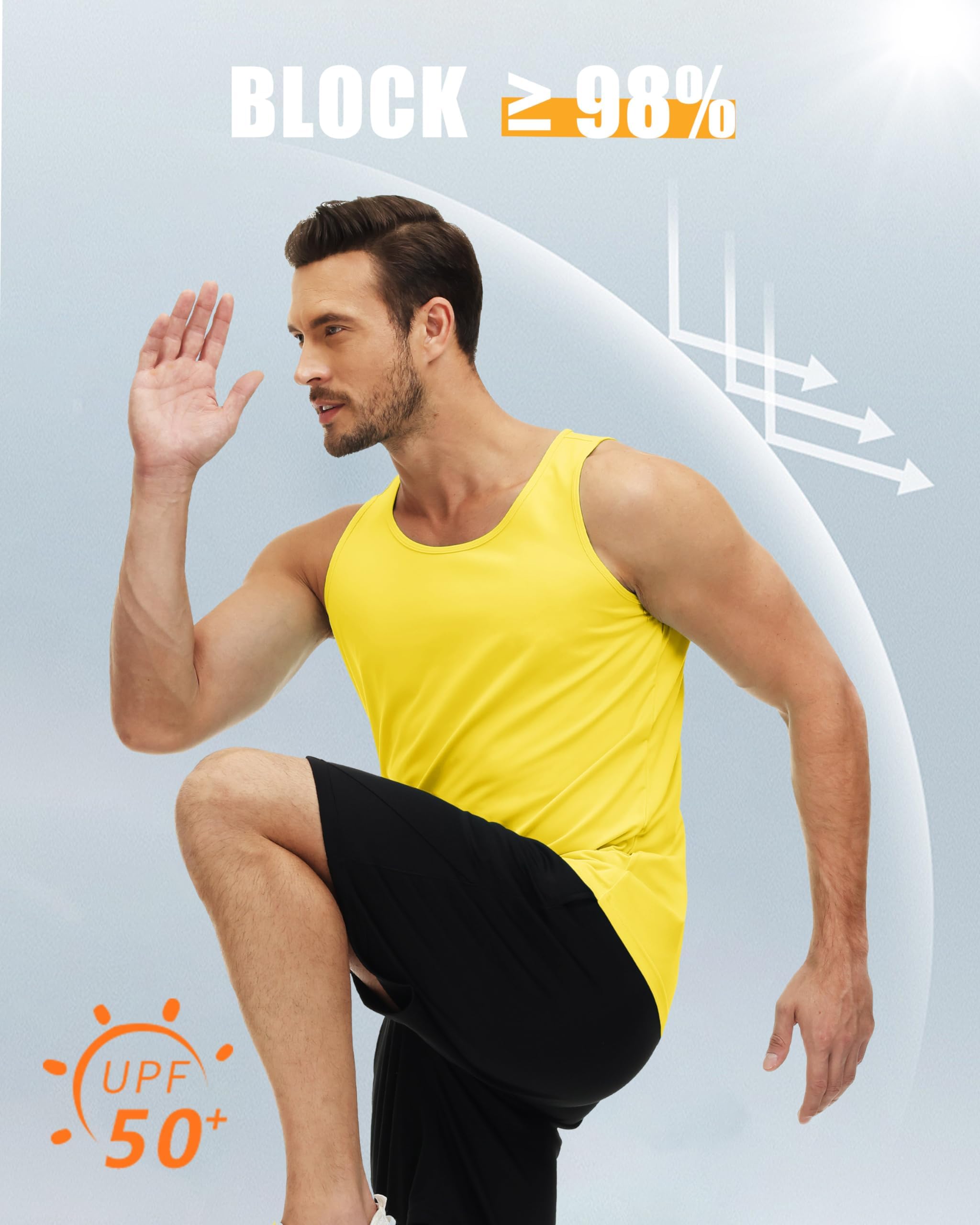 MAGCOMSEN Camiseta Tirantes Hombre Running Entrenamiento Deportiva Ropa Gimnasio Chaleco Secado Rápido UPF 50+ Camiseta sin Mangas para Hombre