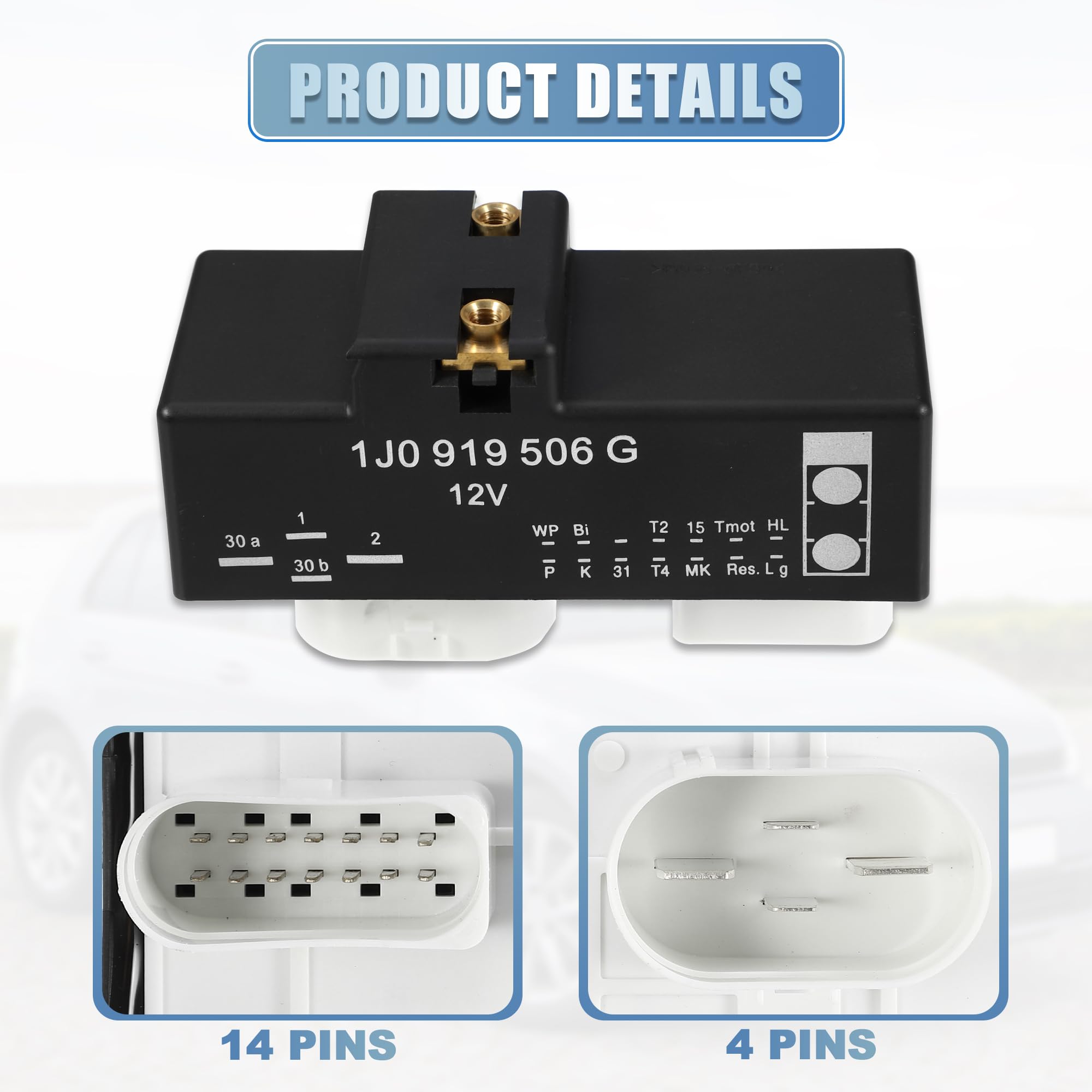 A ABSOPRO Módulo De Control Del Ventilador Del Radiador Adecuado Para Vw Jetta No.1J0919506G - 1 Unidad