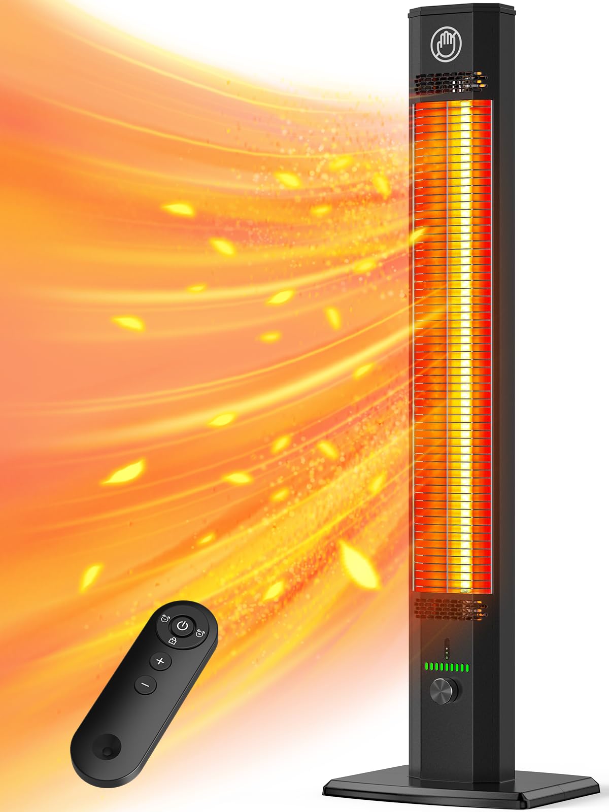 Balko - 42" Outdoor Heater, 9 Heat Levels and 540 Minute Timer, Child Safety Lock, IP65 Waterproof Garage Heater, Infrared Heating