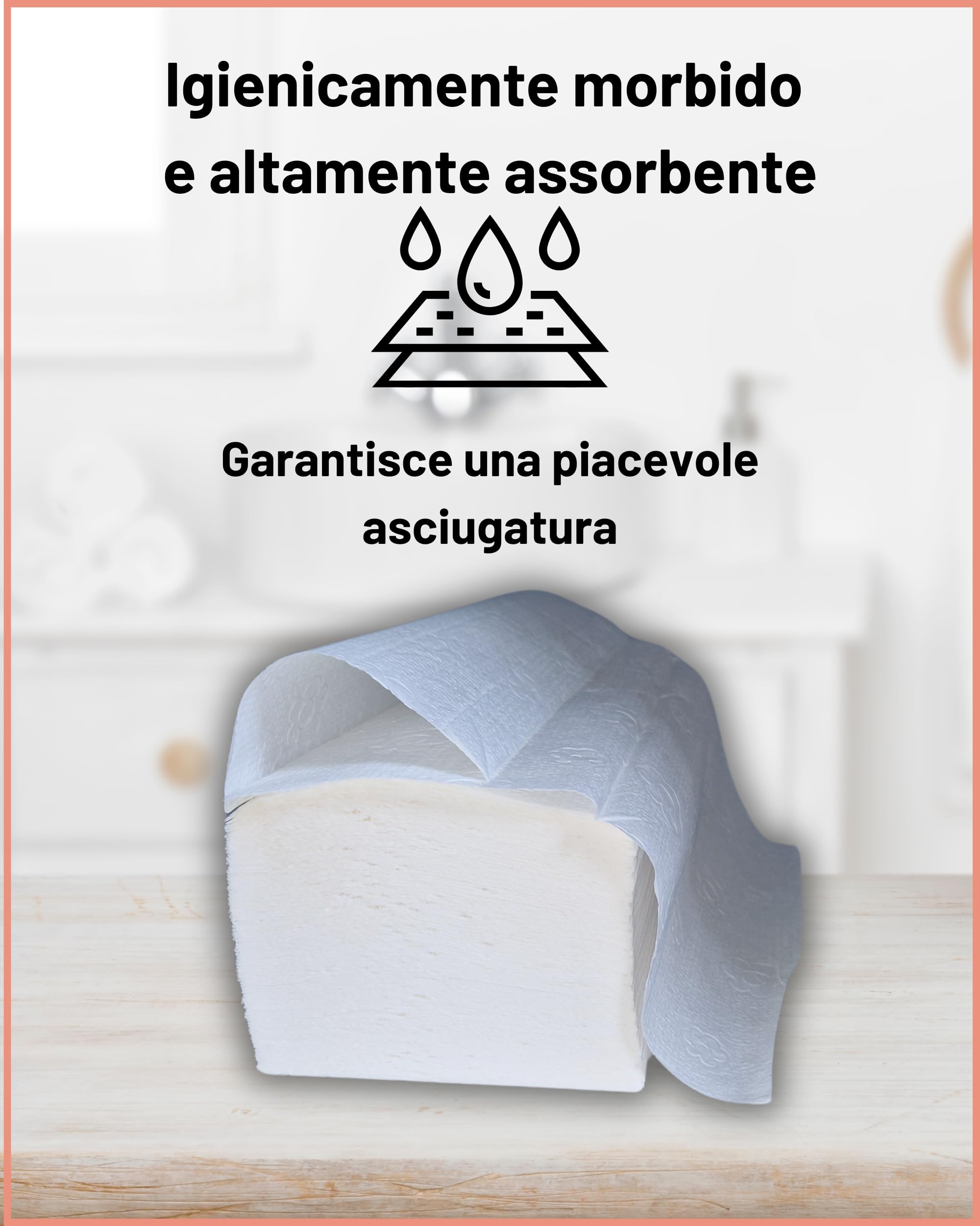 Glücksblatt Asciugamani di carta, 3000 fogli, 2 strati, 25 x 23 cm, piegati a V, in 100% polpa, asciugamani di alta qualità, adatti per dispenser, carta asciugamano bianca, asciugamani monouso
