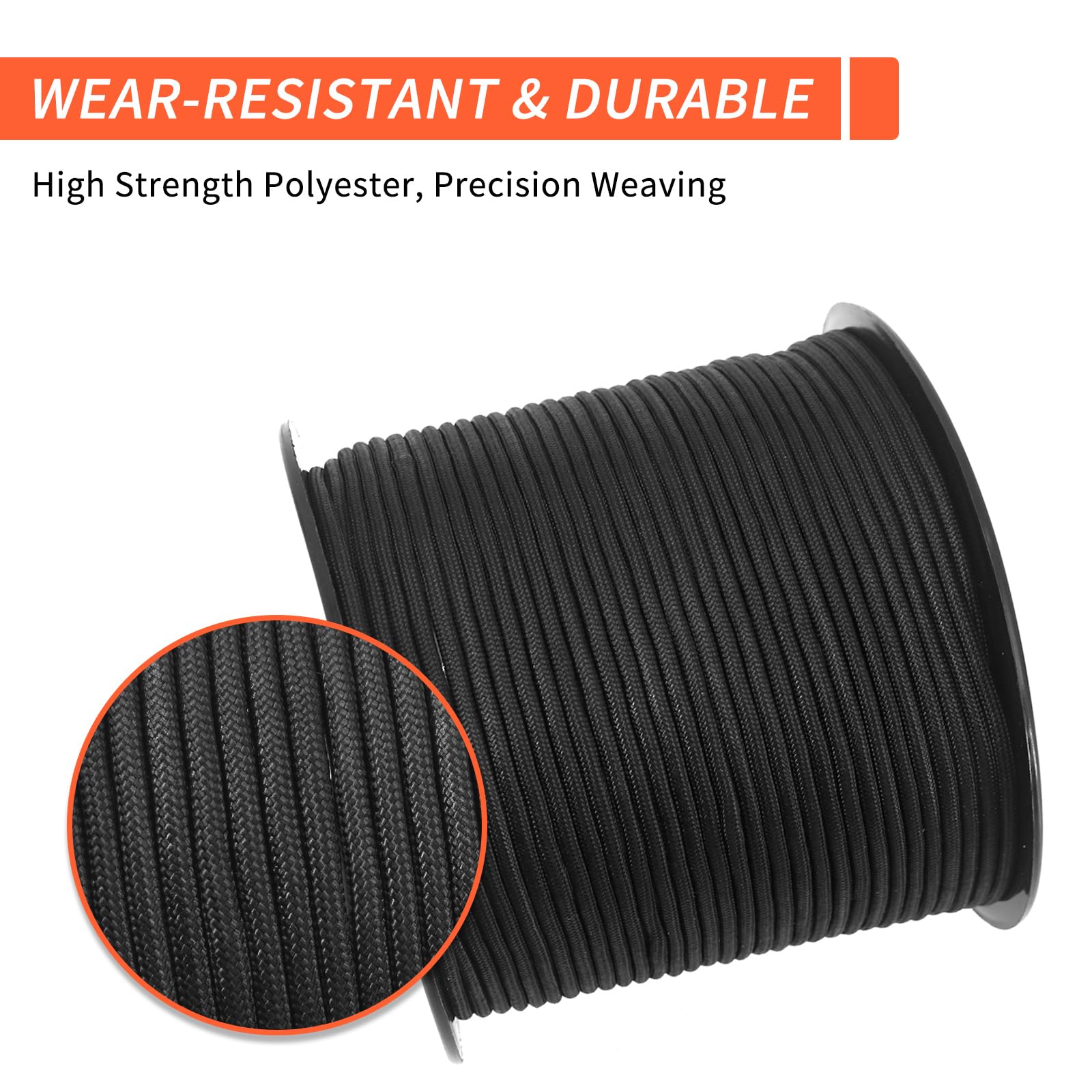 NewDoar Paracord 3mm Cordons Utilitaires 30M/90M/150M Rouleau de Corde Tactique 7 Noyaux Polyester 250KG Résistance à la Traction pour l'extérieur, Le Bricolage, l'artisanat, Le Jardinage, Le Camping