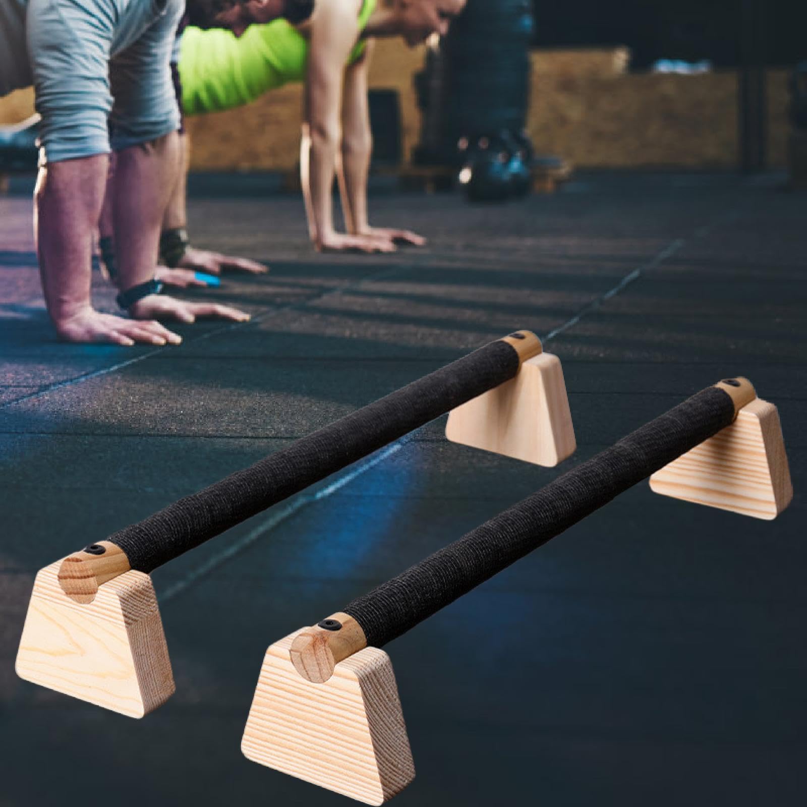 QSTDGVPW 2X Wood Push up Bar, Push up Stand, Push up Handles, Parallettes Bar for Floor Workout Exercise, 50CM